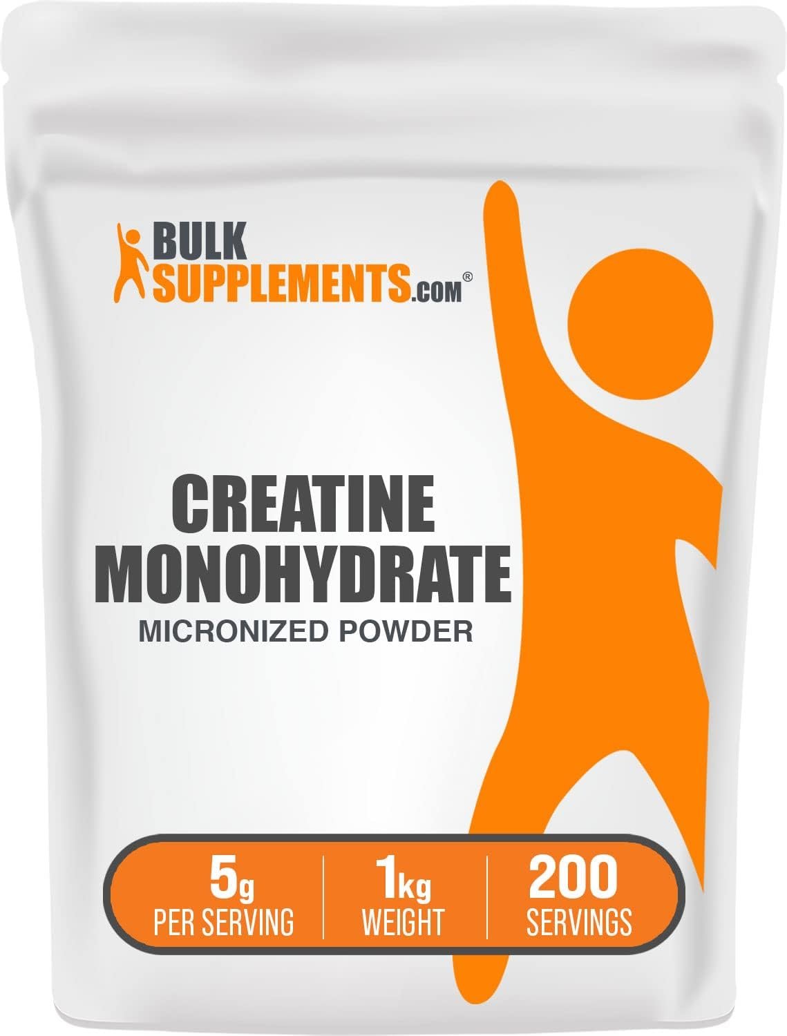 BulkSupplements.com Creatine Monohydrate Powder – Micronized Creatine Powder, Unflavored – Pure & Gluten Free, 5g (5000mg) per Servings, 1kg (2.2 lbs) (Pack of 1)