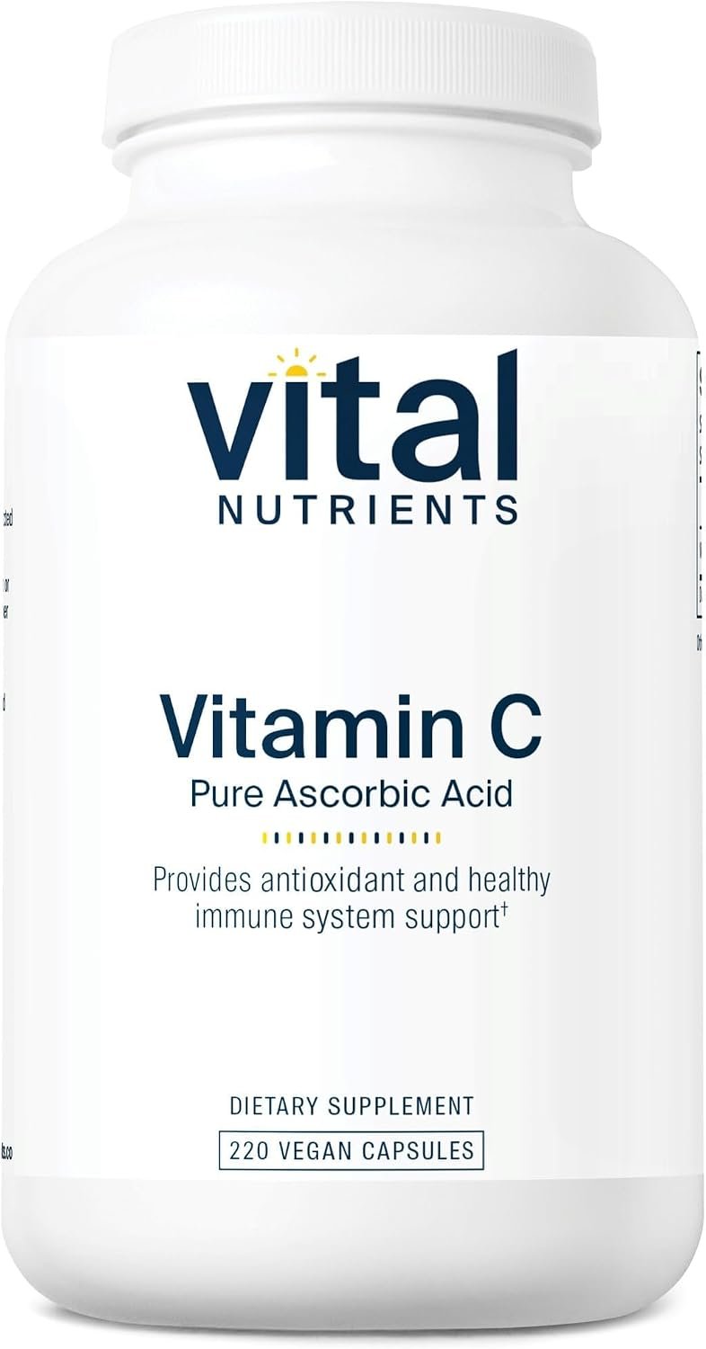 Vital Nutrients Vitamin C 1000mg (100% Pure Ascorbic Acid) – Vegan Antioxidant Supplement for Immune Support and Iron Absorption* – Gluten, Dairy and Soy Free – Non-GMO – 220 Capsules
