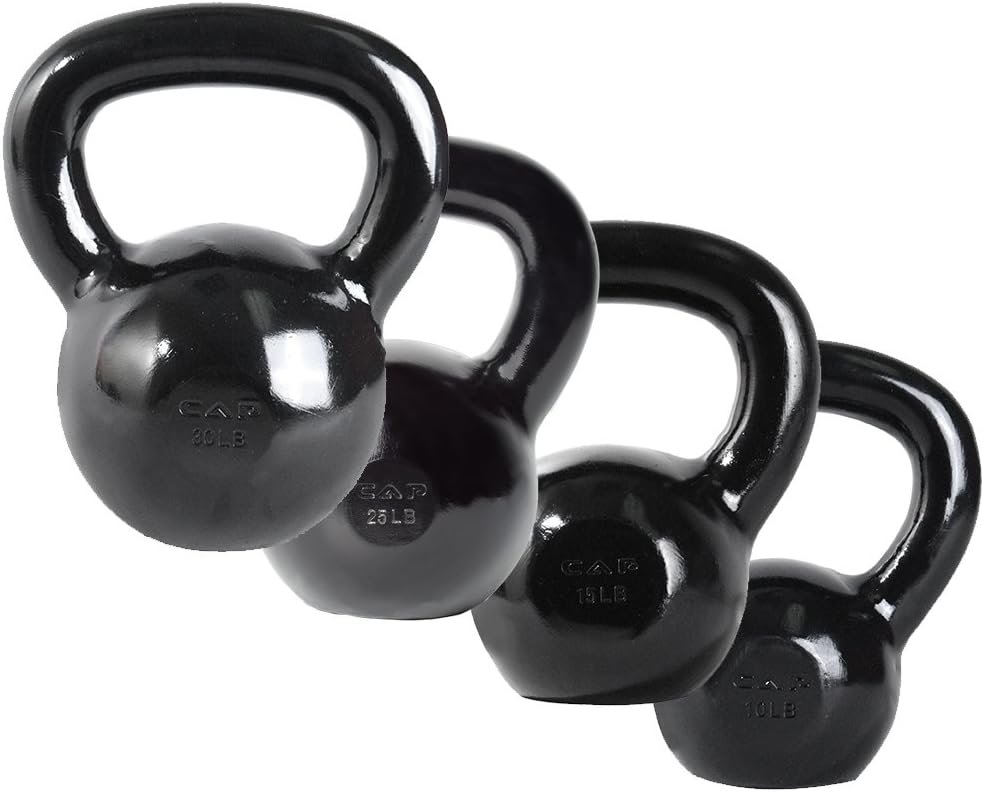 CAP Barbell Black Enamel Coated – Singles and Sets, Multiple Weight Choices