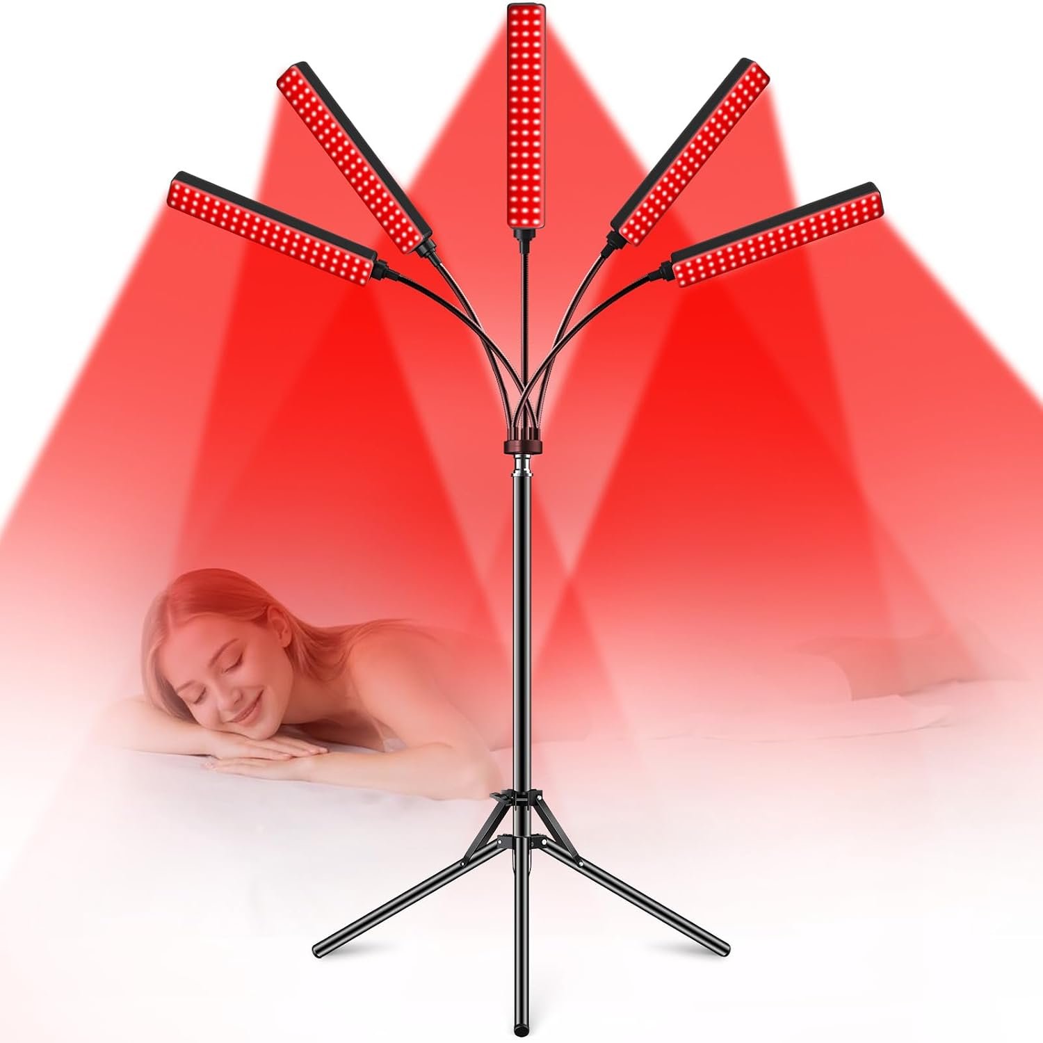 Red Light Therapy for Face and Body, Red Infrared Light Therapy Lamp with Stand Led 660nm Red Light-Therapy& 850nm Infrared Light Device for Body Gift for Her