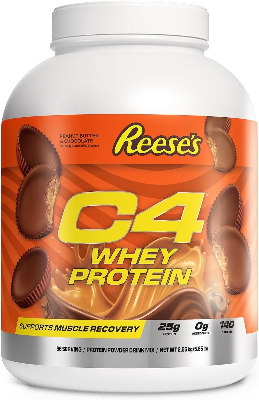 C4 Whey Protein Powder, Reese’S Peanut Butter & Chocolate – 25g Protein, 0g Added Sugar, 140 Calories Per Serving, Supports Muscle Recovery, 66 Servings, Premium Whey for Post-Workout
