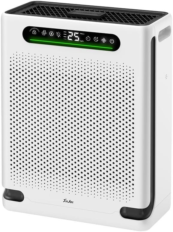FreAire Air Purifiers for Home, HEPA Air Purifier with Washable Filter & Air Quality Display, Powerful Turbo Mode