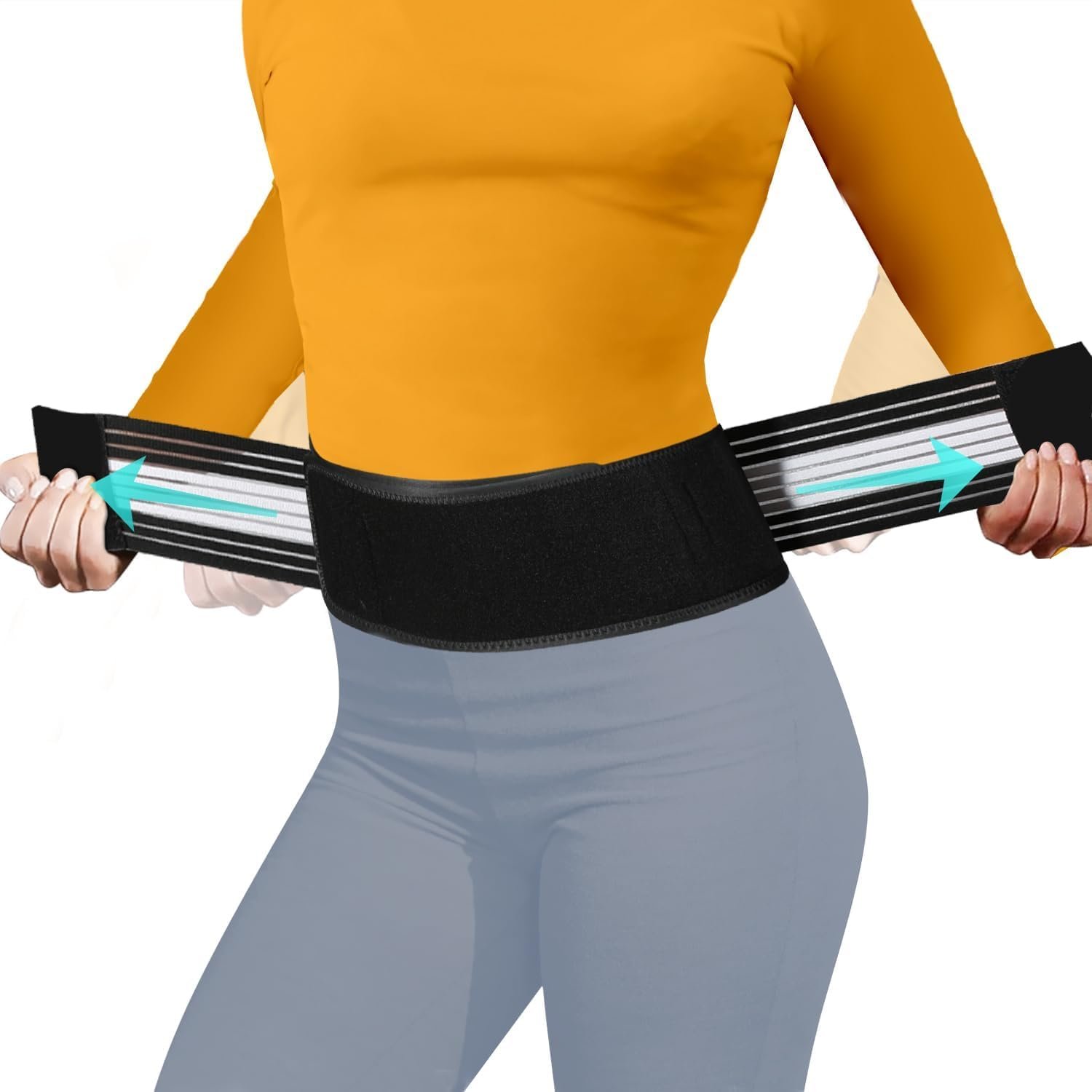 Lightweight Back Brace for Lower Back Pain Under Clothes – Relief from Sciatica, Hip and Spine Pain – Breathable & Adjustable Lumbar Support Belt for Home, Work and Exercise – Suitable for Women&Men
