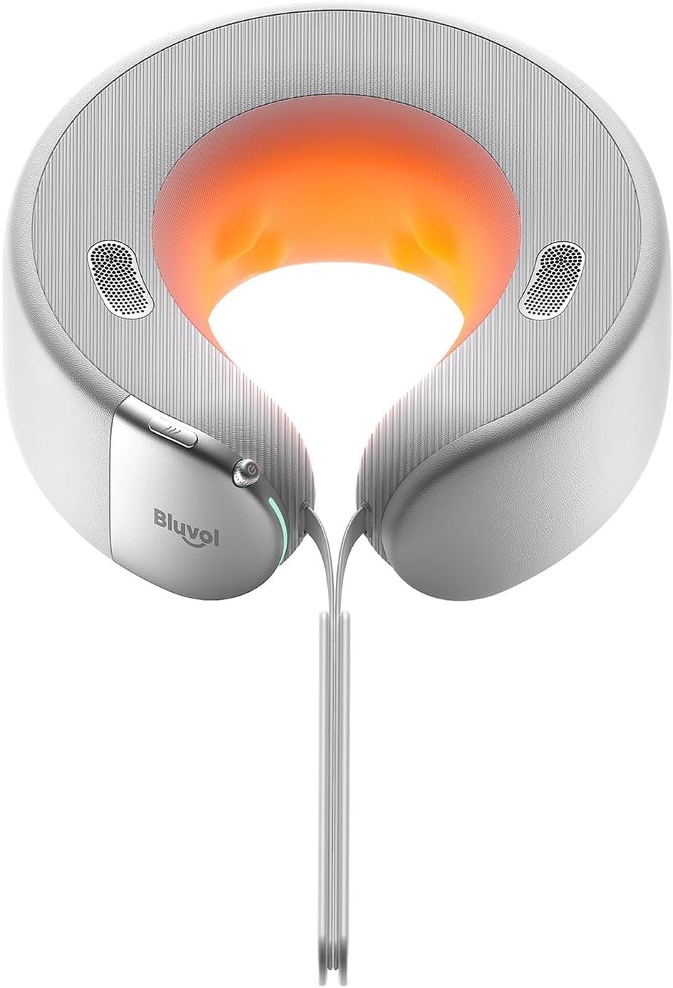Bluvol Nest 10 Ultra Cordless Heated Neck Massager, 360° Spatial Audio | Immersive Cordless Massager Pillow, Therapist-Style Deep Tissue Pain Relief, for TV Watching, Gaming, Office Work, Silver