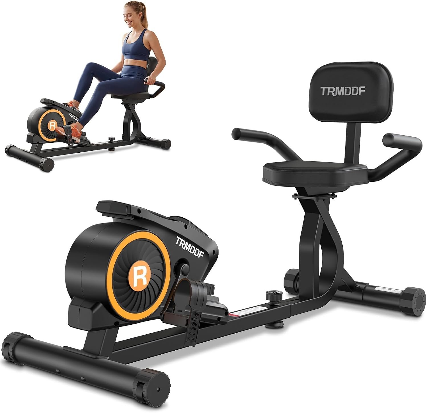 Recumbent Exercise Bike with Magnetic Resistance for Home | Recumbent Stationary Bike with 16 Resistance Levels 400 Lb Capacity, Padded Seat Lcd Monitor Easy Assembly for Seniors Adults