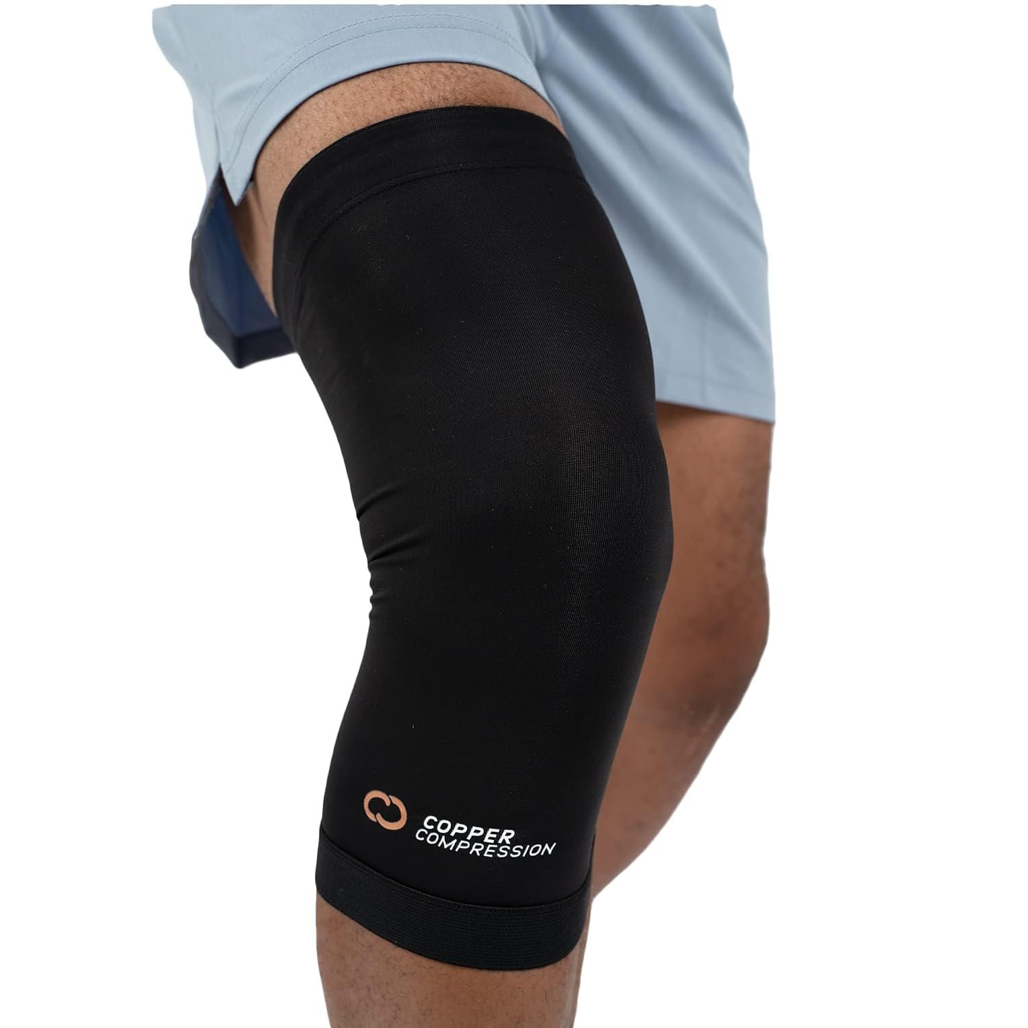 Copper Compression Knee Sleeve – Copper Infused Knee Stabilizer Support Brace for Meniscus Tear, ACL, MCL, Arthritis, Joint Pain Relief, Running, Sports, Hiking – Men & Women – Fits Right/Left – L