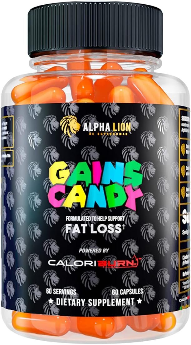 ALPHA LION Gains Candy, Pills that Support Weight Loss, Energy Supplements, 100% Natural Extract, Calorie Burning, Regulates Healthy Metabolism, 60 Capsules (Fat Loss – CaloriBurn®)