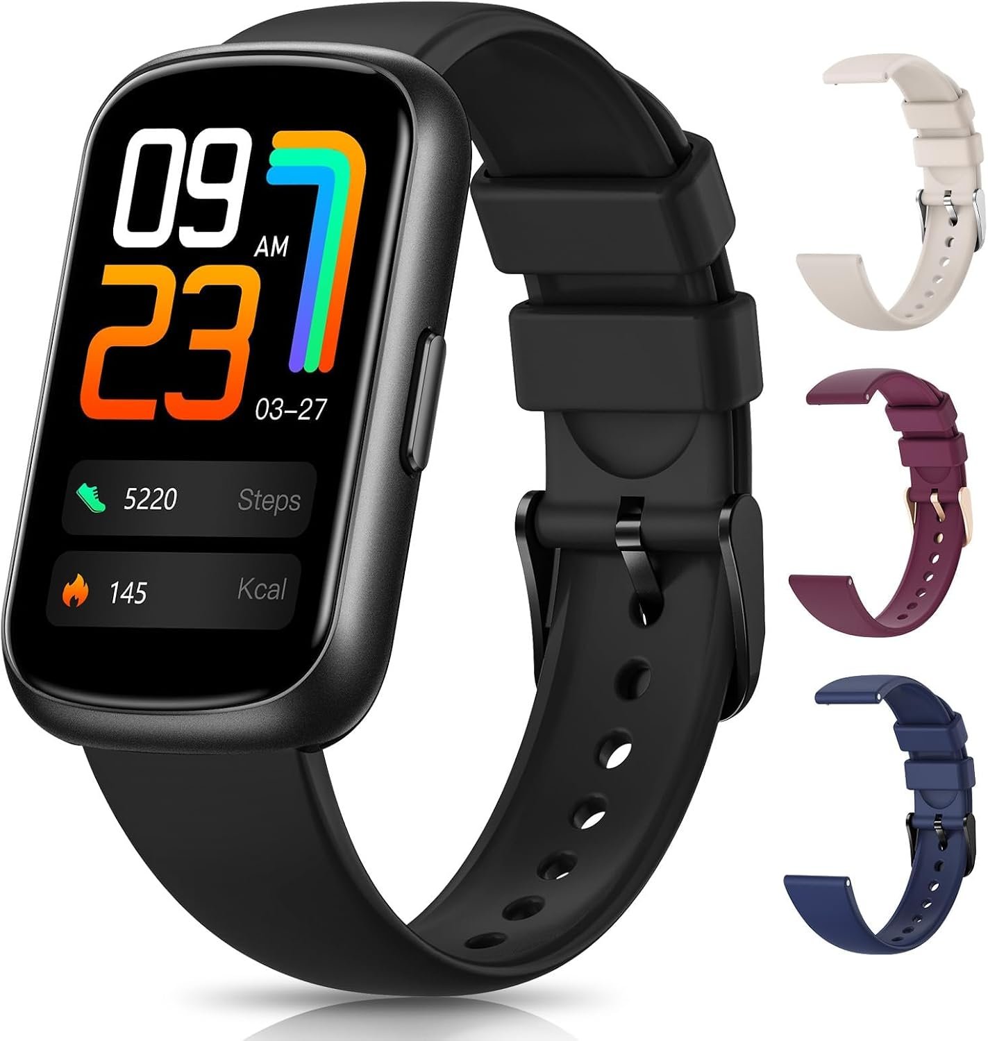 Fitness Trackers,Smart Watches for Men Women with 24/7 Heart Rate/Sleep Monitor, Fitness Watch with IP68 Waterproof, Health Activity Trackers for Android and iPhone Black