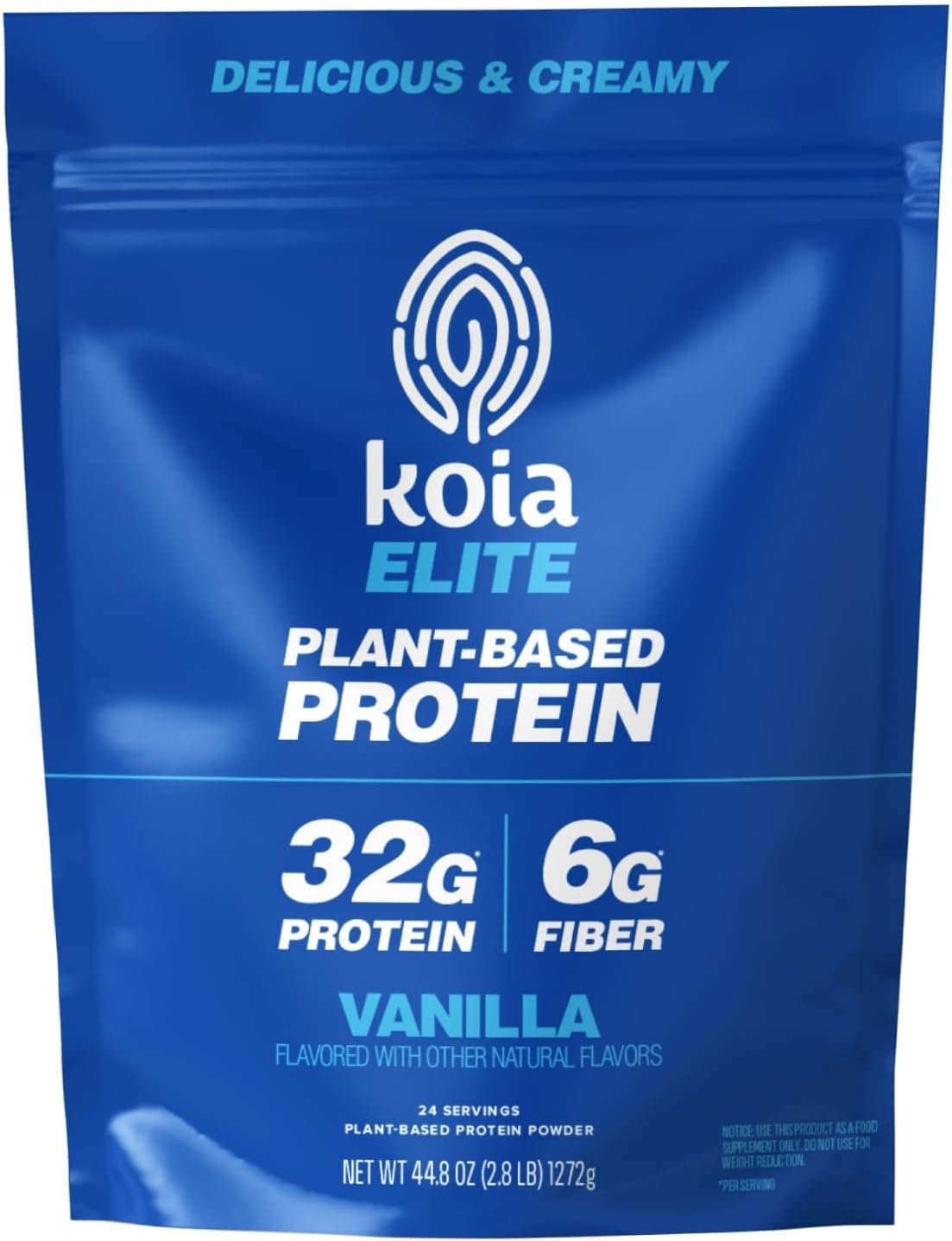 Koia Plant Based Protein Elite Powder, Vanilla, 32g Protein, 4g Sugar, 6g Prebiotic Fiber, Pre & Post Workout, 21 Vitamins & Minerals, Dairy-Free, Gluten-Free, Non-GMO, 24 Servings, 44.8 Oz