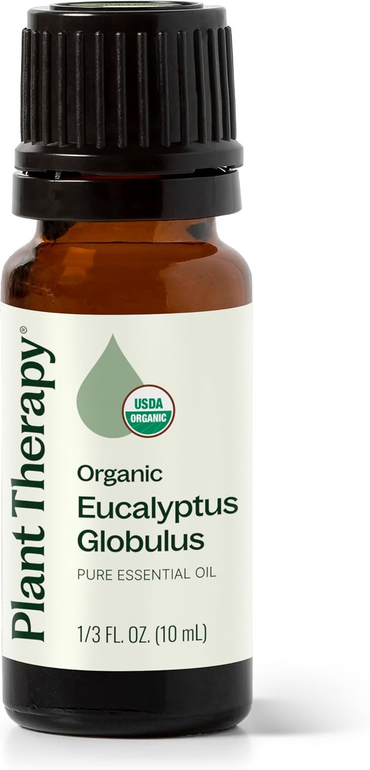 Plant Therapy Organic Eucalyptus Globulus Essential Oil 100% Pure, USDA Certified Organic, Undiluted, Natural Aromatherapy, Therapeutic Grade 10 mL (1/3 oz)
