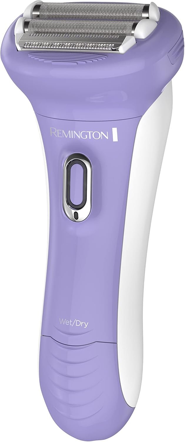 Remington Smooth & Silky Electric Shaver for Women, 4-Blade Wet & Dry Razor | Almond Oil Strip for Comfort, Shave Wet or Dry, Hypoallergenic Foils, Electric Shaver for Women, Flex Dual Sided Trimmer