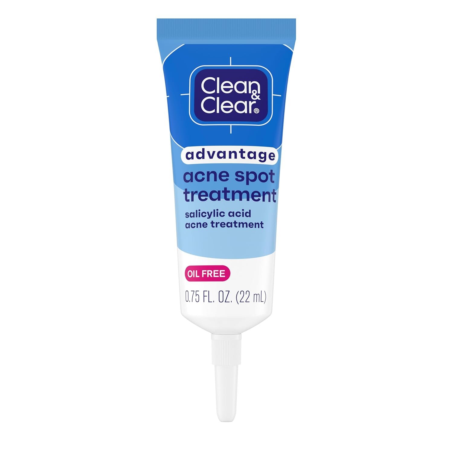 Clean and Clear Advantage Acne Spot Treatment Gel Cream with 2% Salicylic Acid & Witch Hazel, Acne Pimple Medication for Blemish & Blackhead Removal, Fragrance Free, 0.75 fl. oz