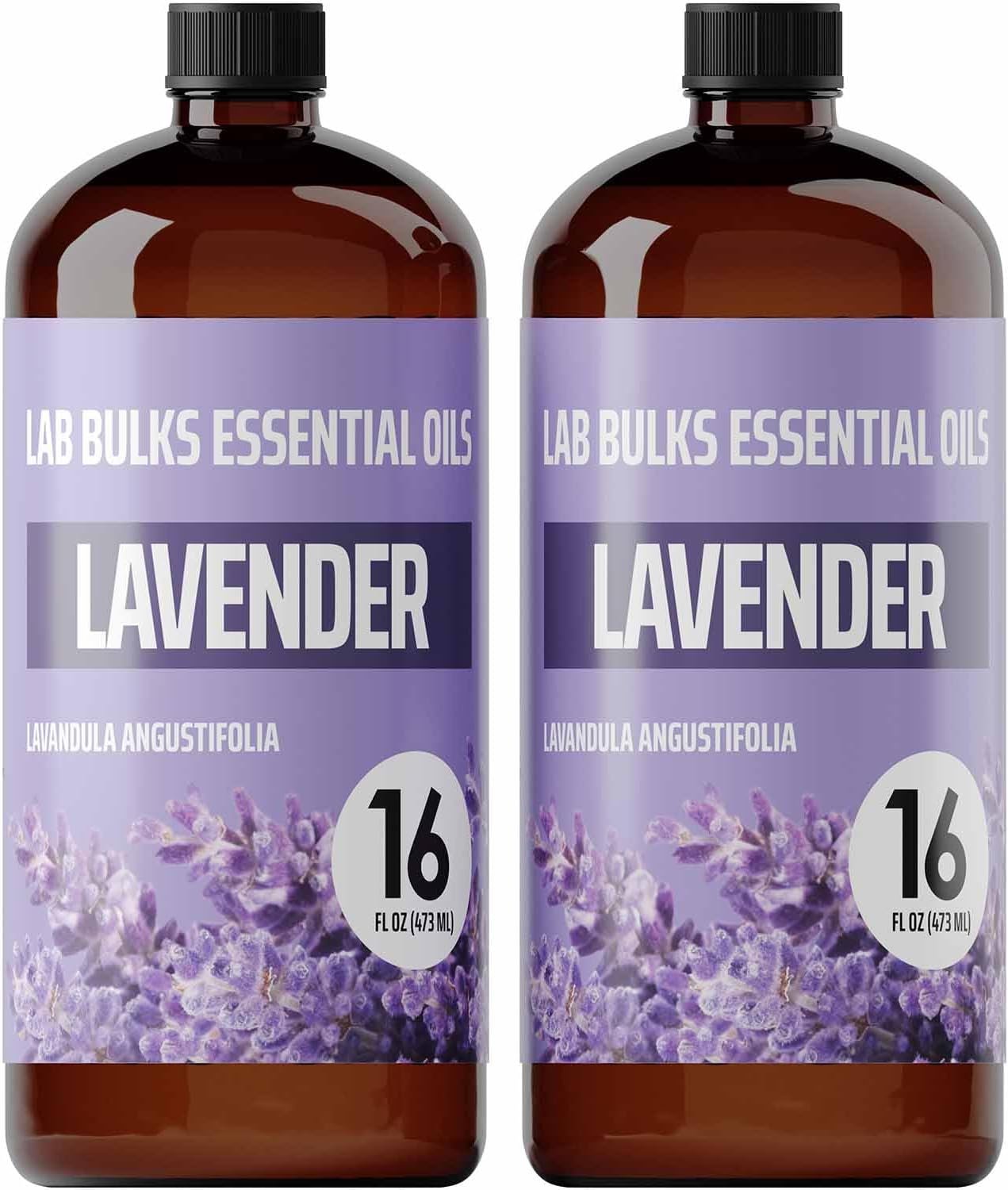 Lab Bulks Essential Oil Lavender 16 oz – 2 Pack Bulk | Premium Essential Oils for Diffusers, Aromatherapy, Candle & Soap Making, & Home Scent Fragrance