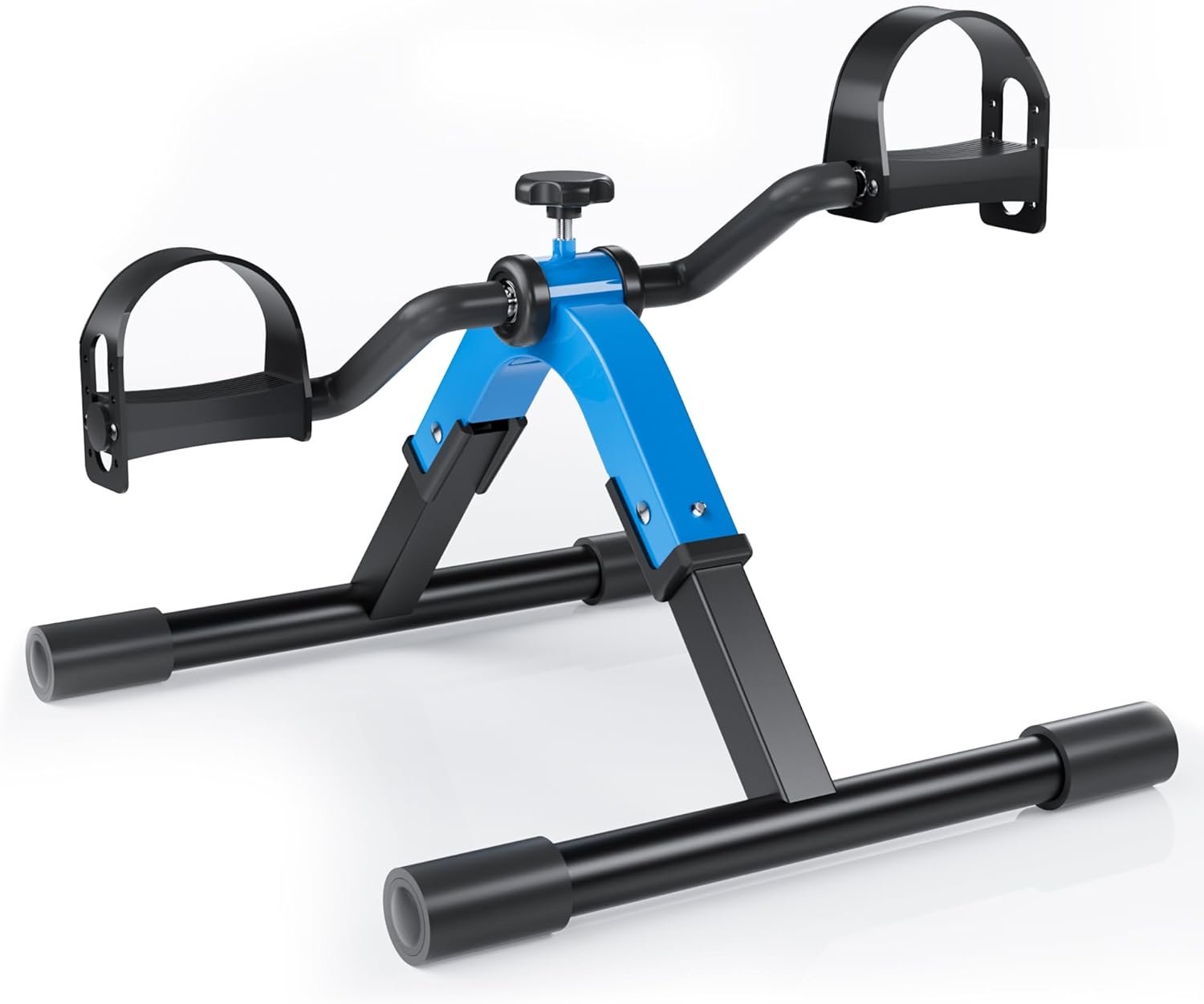 Folding Pedal Exerciser Mini Exercise Bike Under Desk Bike for Arms and Legs Workout, Portable Desk Bike Peddler Machine for Sedentary Officer & Seniors