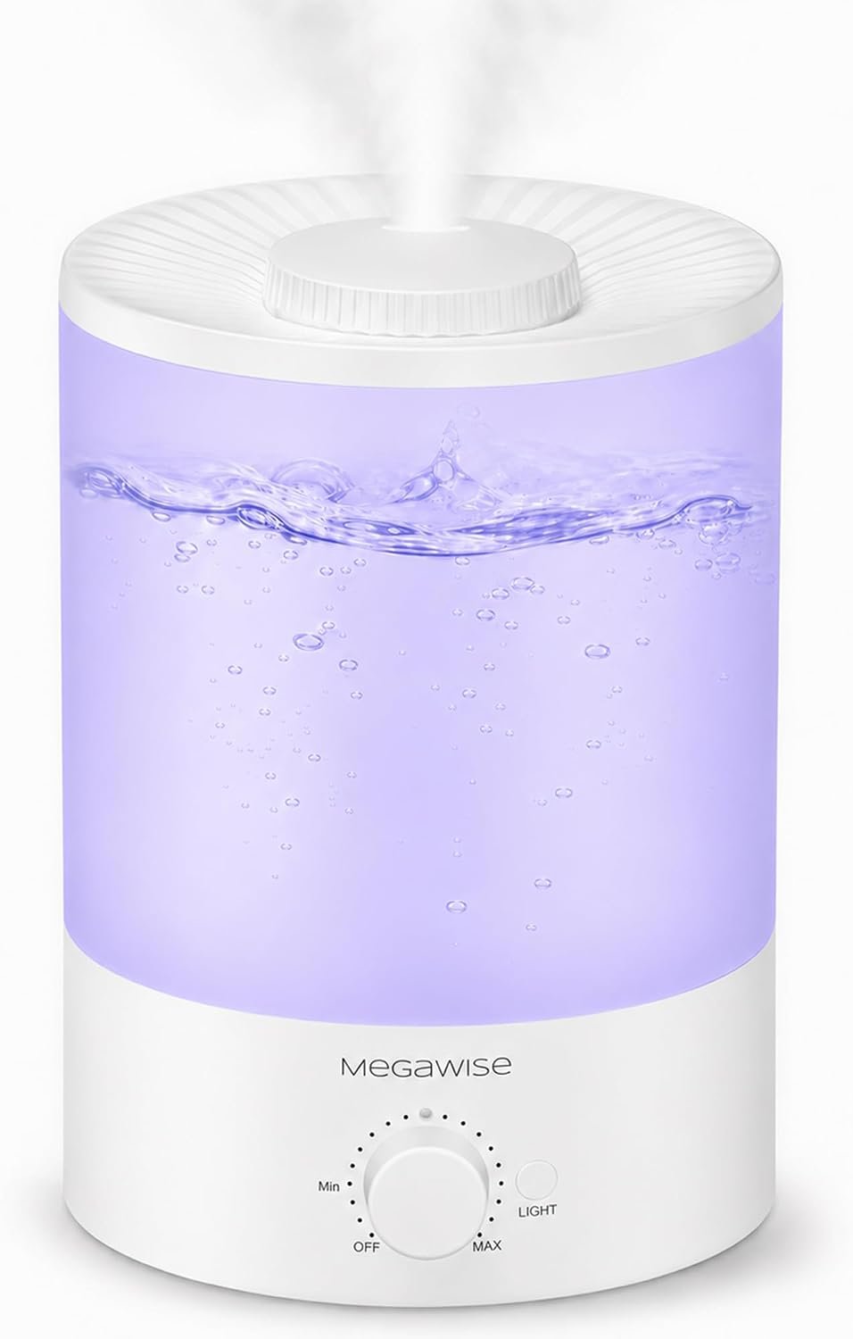 MegaWise Healthy Top-Refill Cool Mist Humidifiers for Bedroom, 24dB Ultrasonic Air Vaporizer with Water Filter for Baby [PP Material], Colorful Night Light,1 Gal Essential Oil Diffuser, Auto Shut Off