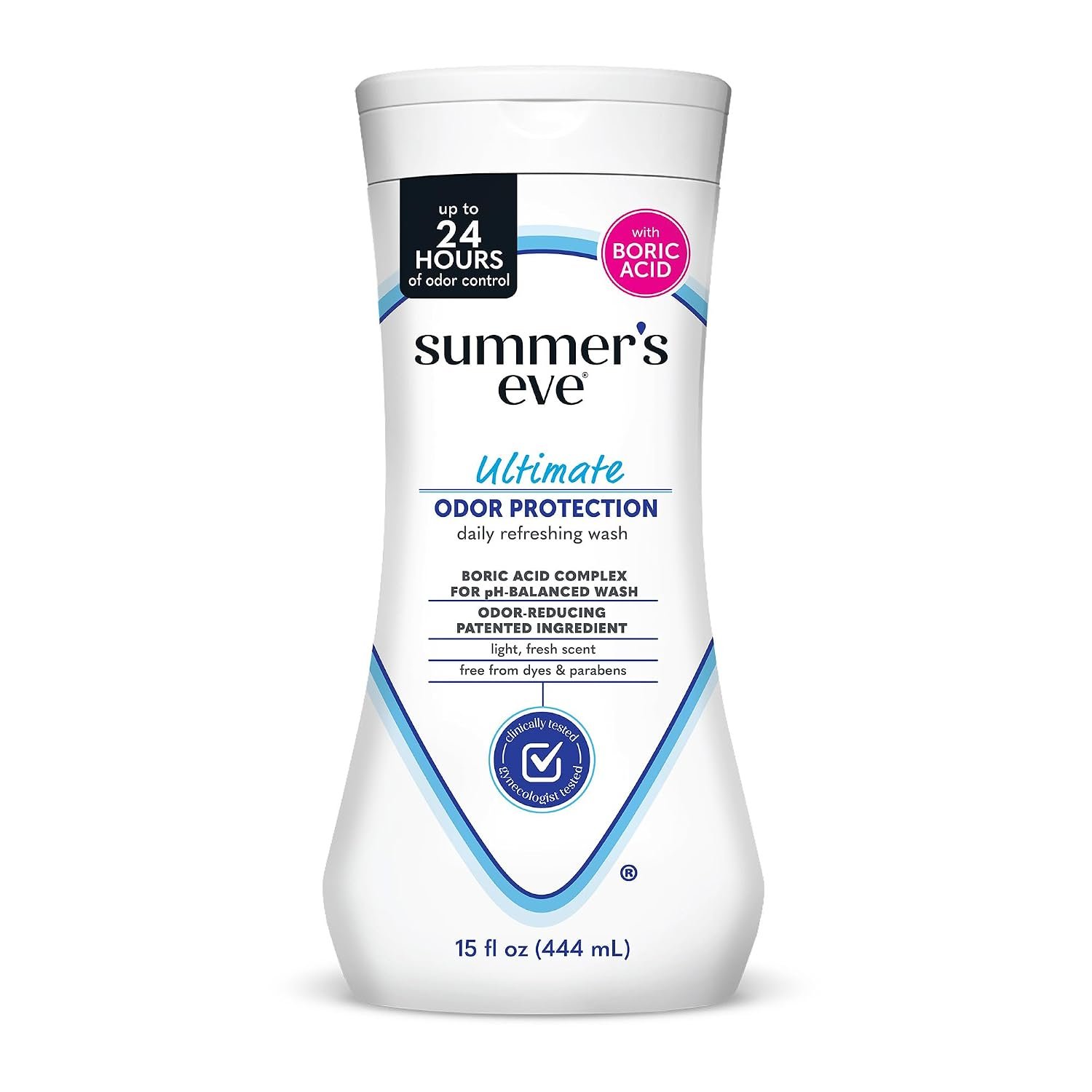 Summer’s Eve Feminine Wash, Ultimate Odor Protection, Boric Acid, 15 Fl Oz