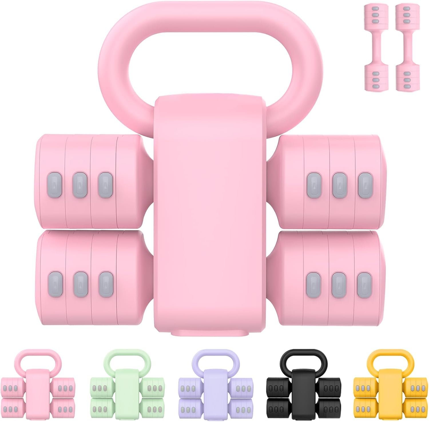 RINREA Adjustable Dumbbell Set, Hand Weight Dumbbells with Kettlebell Shell | ABS, Weight Adjustable, Quick Lock, Kettlebell & Dumbbell in 1 Set, Compact, Space-saving, Women, Home Gym, Office, Traveling
