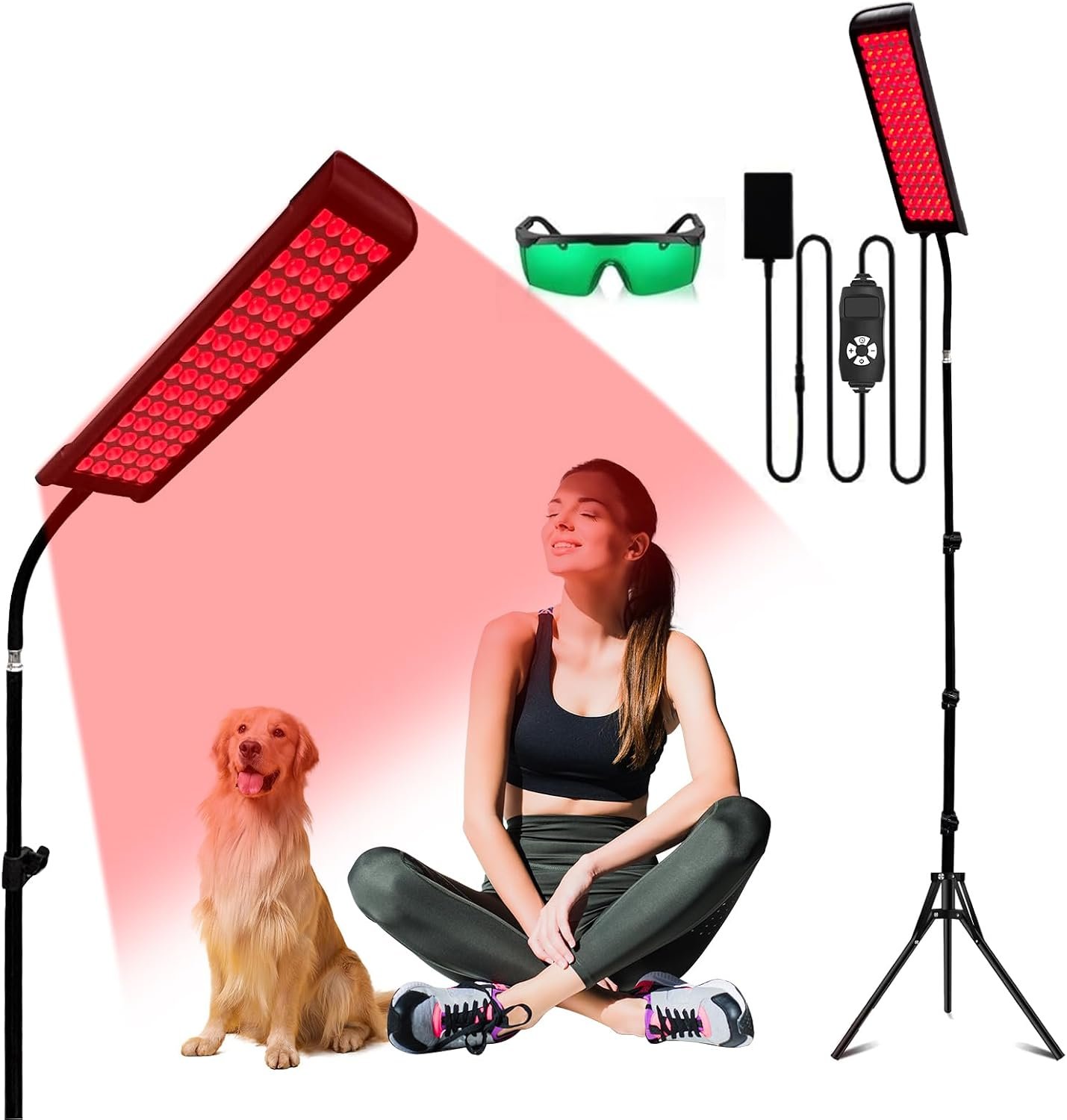 Red Light Therapy for Body and Face, cabpay Red Infrared Light Therapy Lamp with Stand Led 660nm Red Light-Therapy& 850nm Infrared Light Device for Face Knee Body, Skin Care at Home