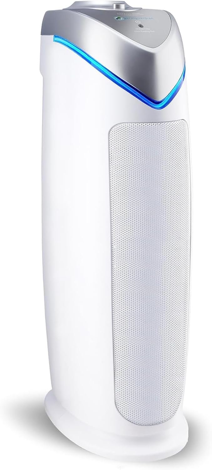GermGuardian HEPA Air Purifier – Large Room Air Purifier for Bedroom, Office, Dorm, and Home – Filters Pet Dander, Dust, Pollen, Smoke, Scents – AC4825W – 22″ Tower – White