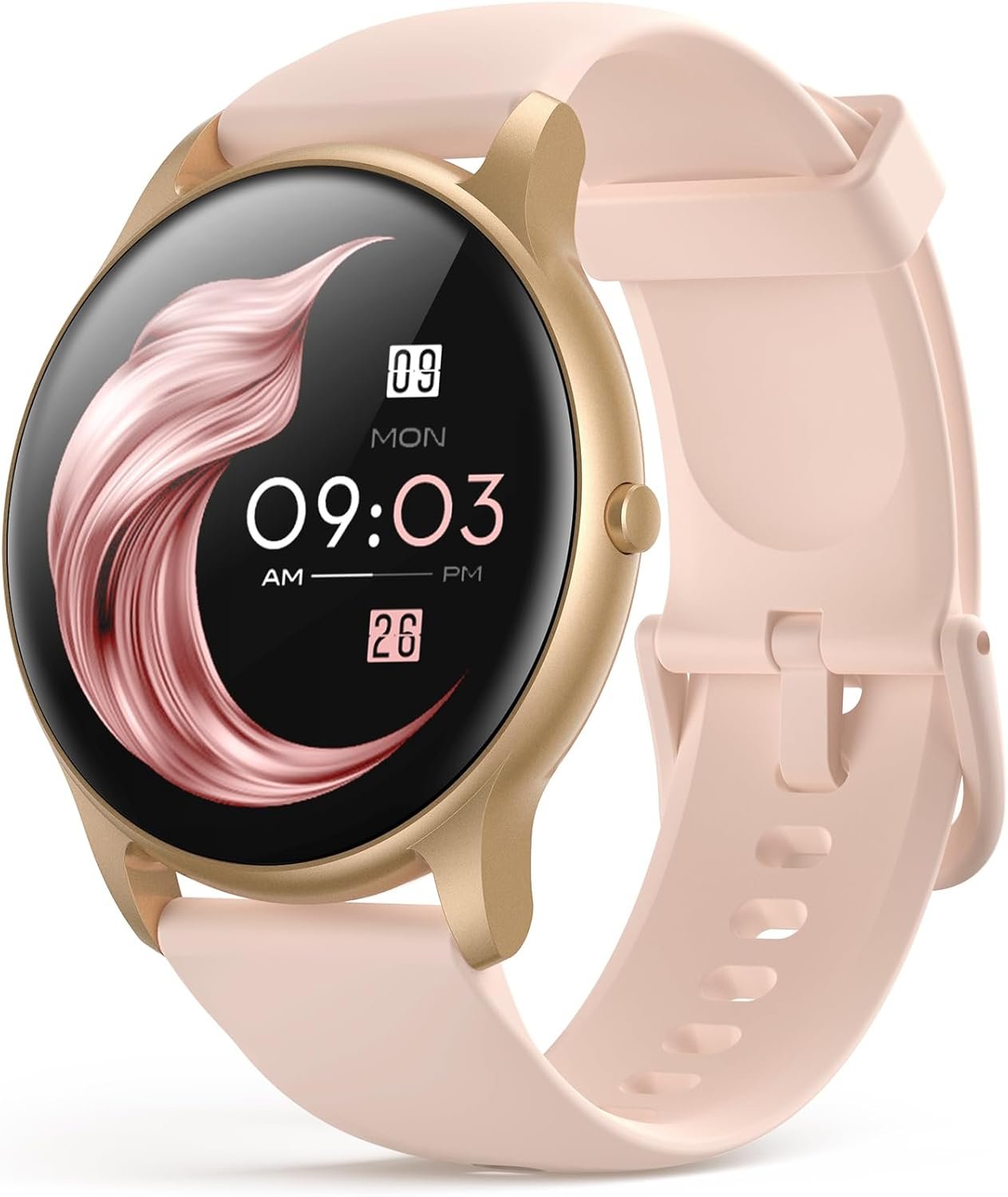 AGPTEK Smart Watch for Women, 5ATM Waterproof Smartwatch&100+ Sports Modes | for Android and iOS Phones, Fitness Tracker Watch with Heart Rate Monitor Pedometer Sleep Monitor, Pink
