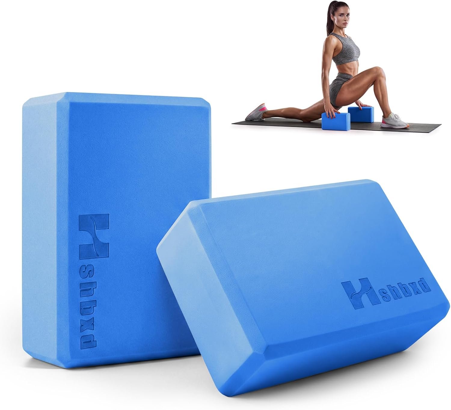 2 Pcs Yoga Blocks, High Density EVA Foam, Non-Slip, 9x6x3″ | Closed-cell EVA foam is latex-free, moisture-resistant, odor-free, easy to wipe clean, and built to last