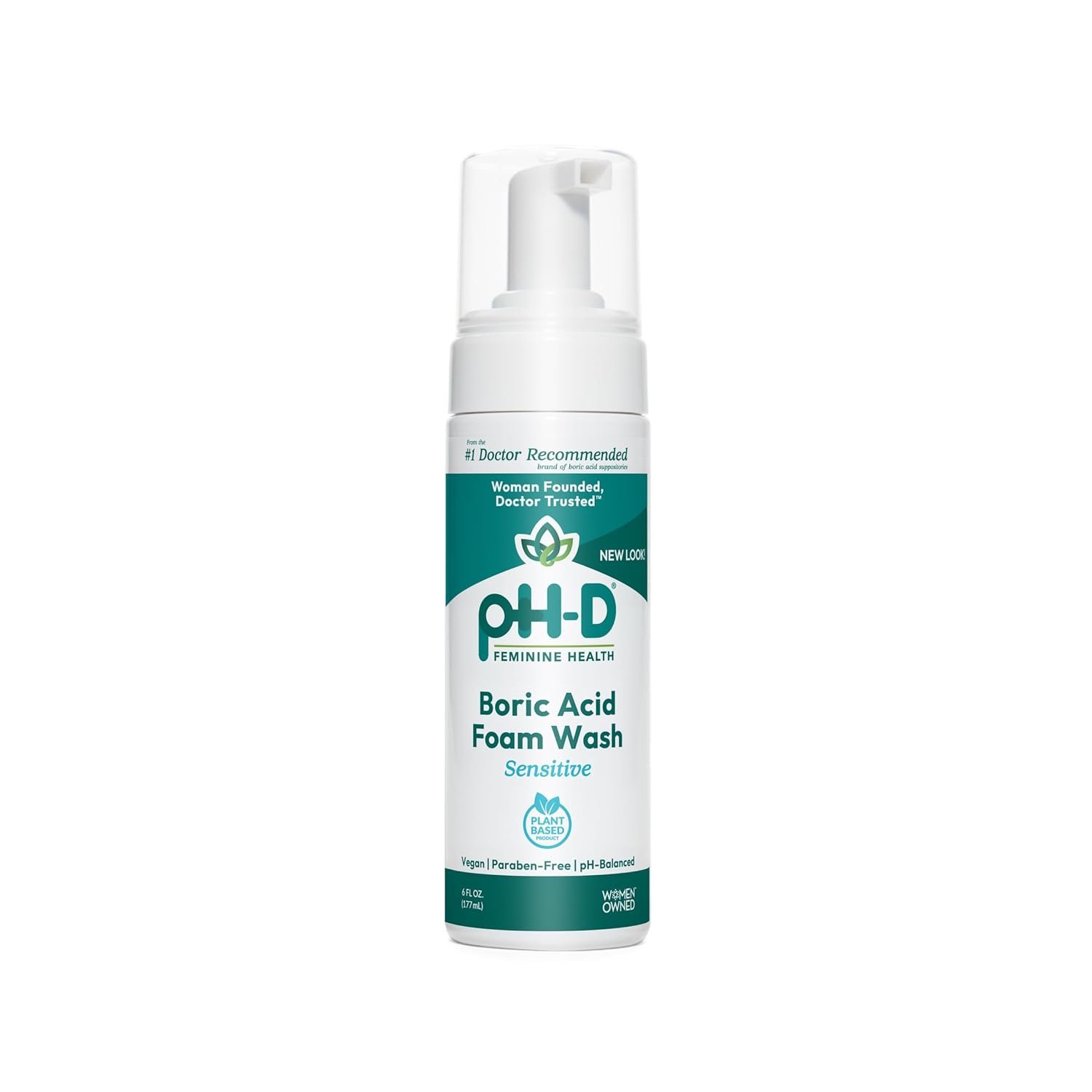 pH-D Feminine Health – Boric Acid Foam Wash – pH-Balanced, Paraben-Free, and Plant-based (Sensitive, 6 Fl Oz (Pack of 1))