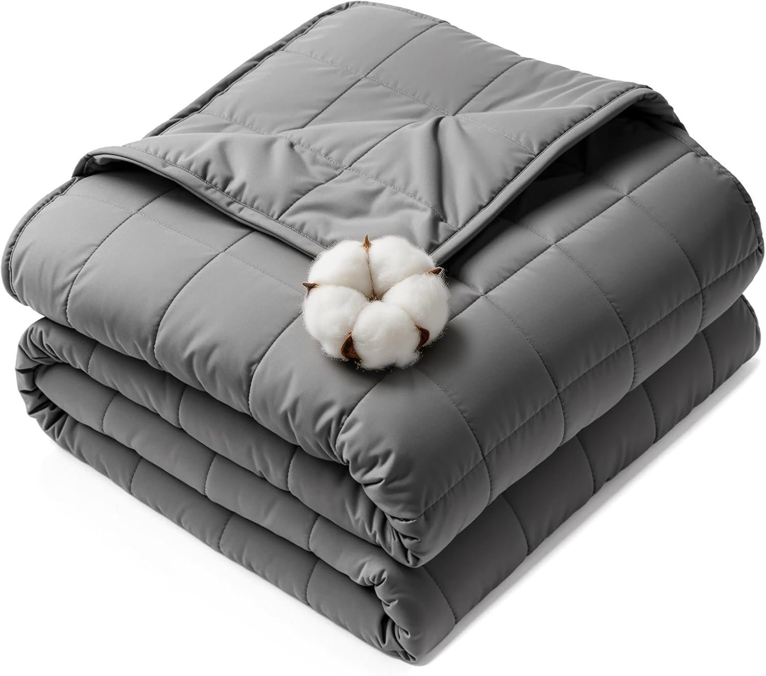 HCOIW Weighted Blanket for Adults 20 LB 60” x 80” Queen Size Heavy Blanket | Weighted blanket featuring premium glass bead fill, balanced grid stitching, airy cotton, cool touch & deep sleep support