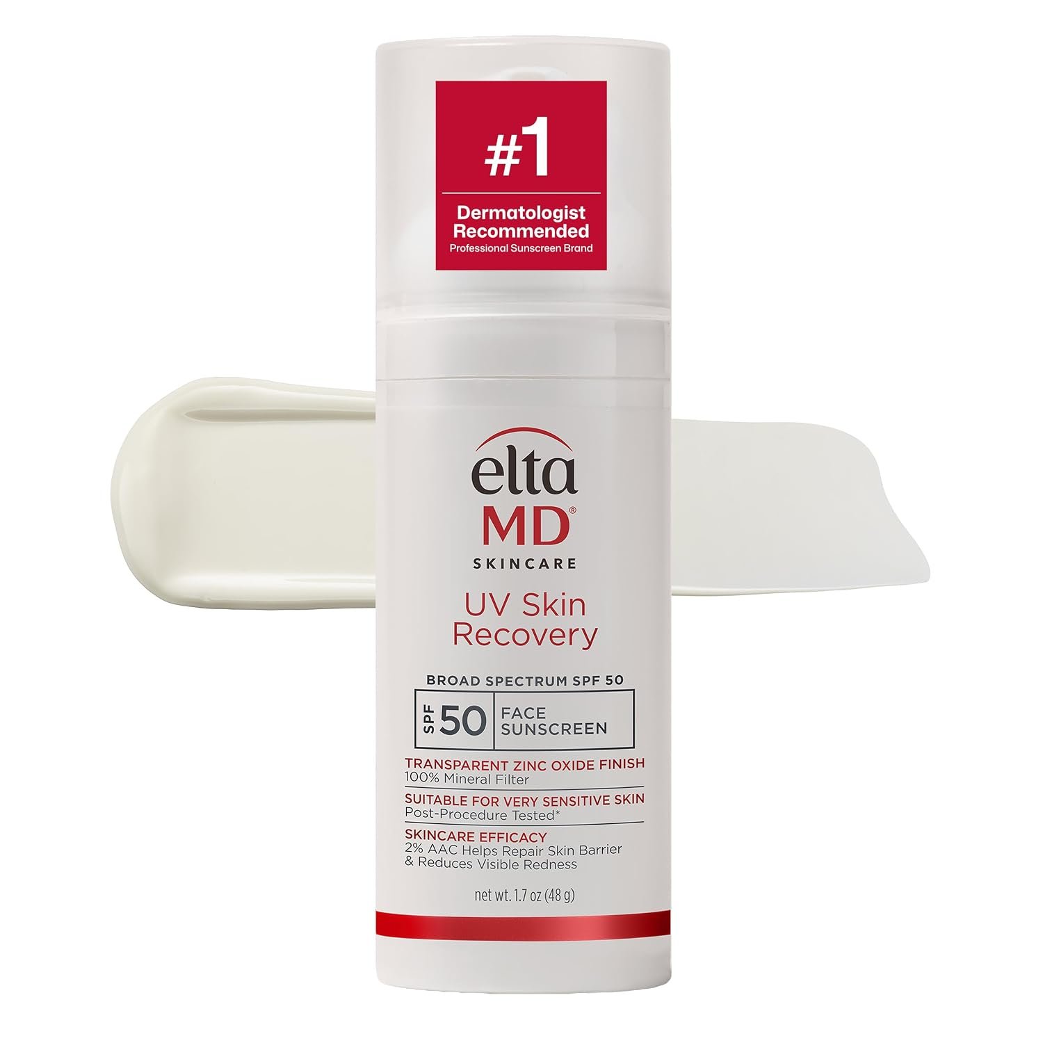 EltaMD UV Skin Recovery 100% Mineral Sunscreen, SPF 50, Redness Correcting Face Sunscreen, Safe for Sensitive Skin