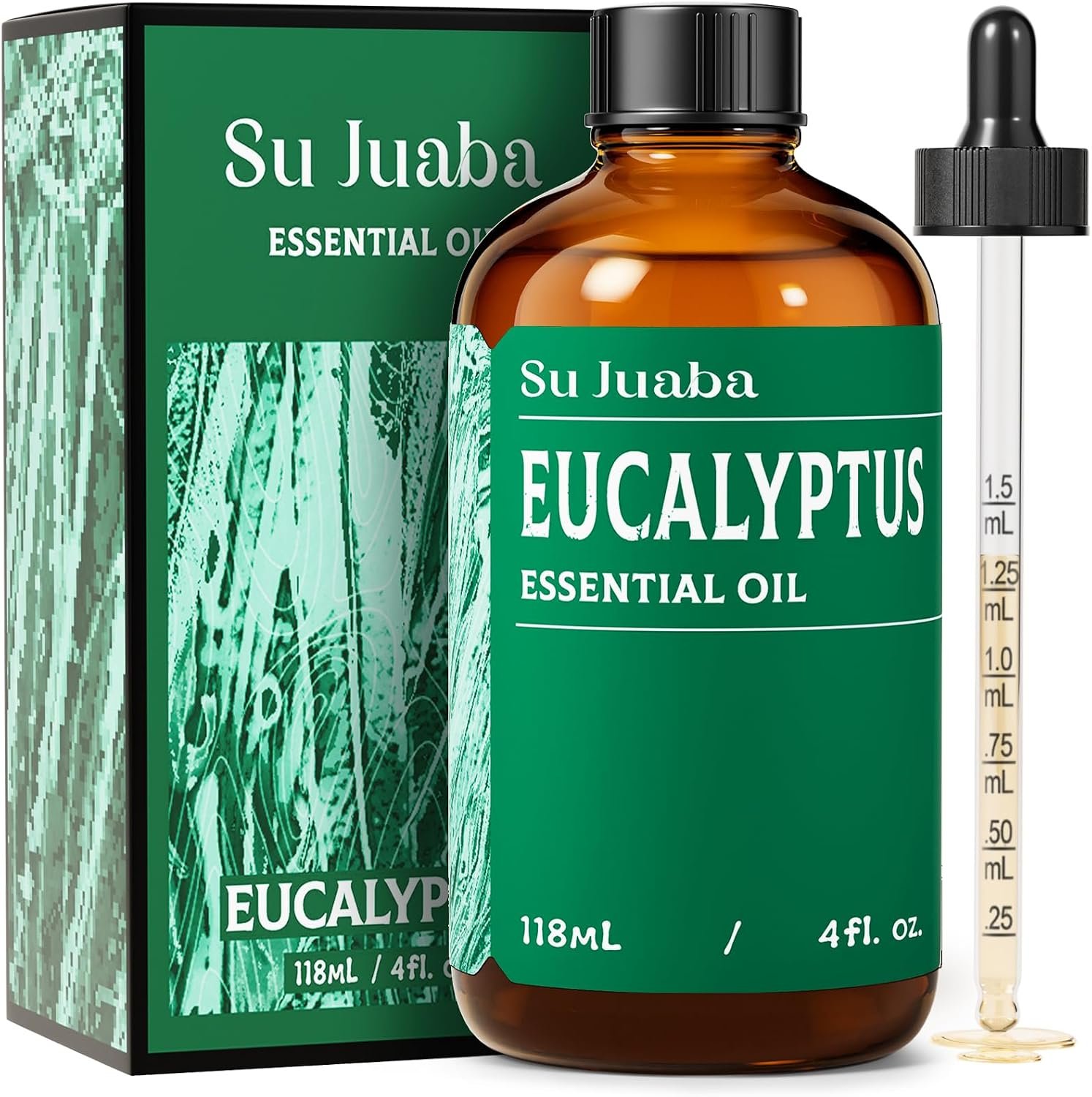 SU JUABA Eucalyptus Essential Oil for Diffuser, Shower & Skin Care | Essential Oils for Home Humidifier Aromatherapy, Hair Care, DIY Blends, Cleaning and Air Refreshing -118ml / 4 fl oz