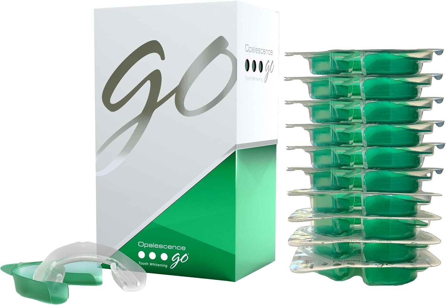 Opalescence Go 15% Prefilled Teeth Whitening Trays – Hydrogen Peroxide 5194 | Fast Results (4 Treatments) Dentist Developed – Made by Ultradent Products USA. Low Sensitivity kit – Gentle on Enamel – Mint