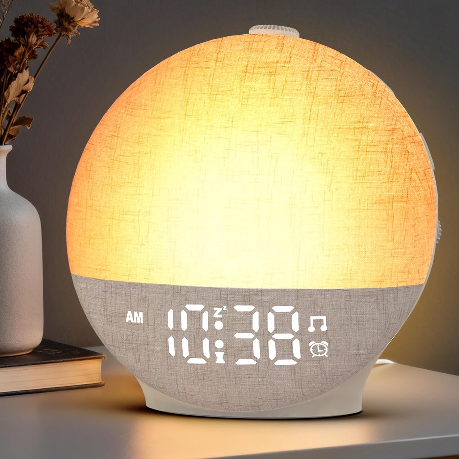 Sunrise Alarm Clock White Noise Machine, Sunset Simulation, 30 Sleep Sounds | 12 Color Night Lights, Dimmable Sunlight Lamp Wake Up Light, Loud Digital Clock for Kids Teens Heavy Sleepers Adults Bedrooms