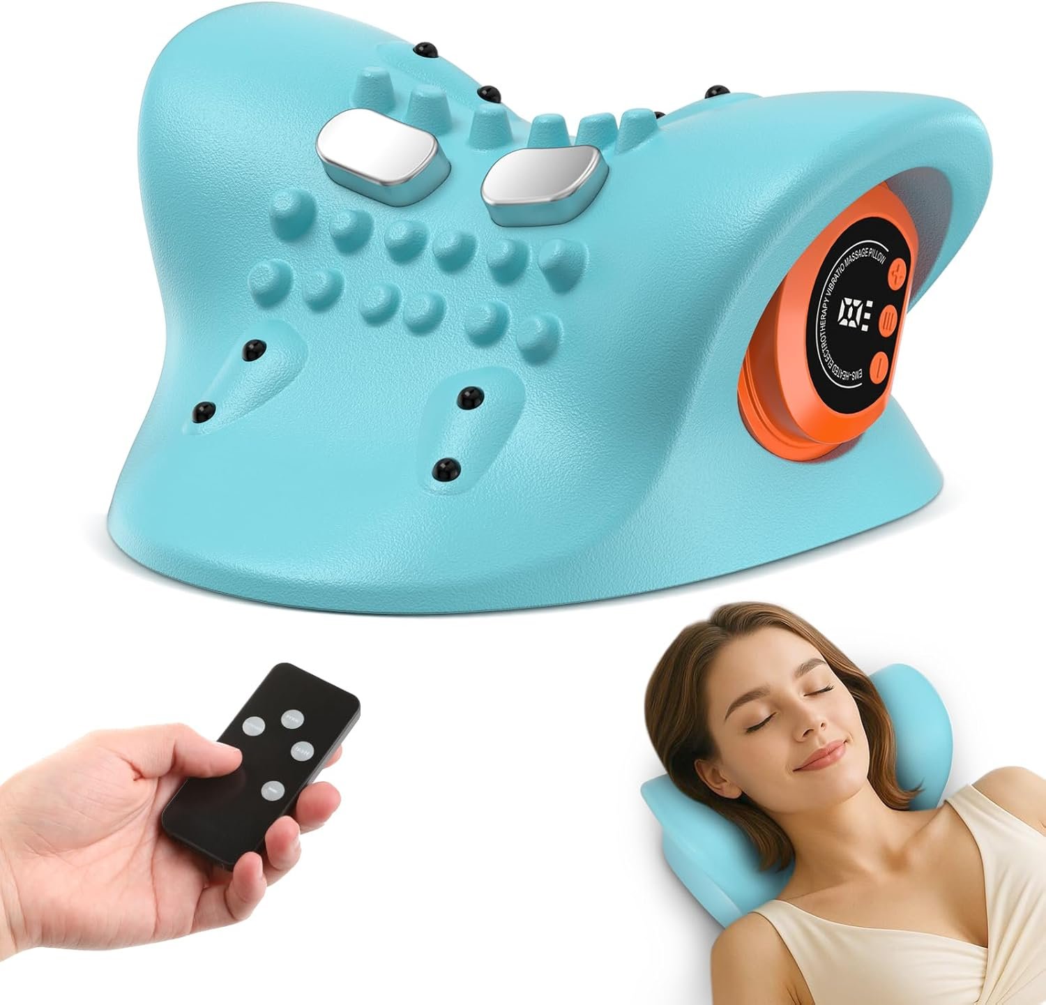 Neck Massager 2026 New Upgrade 3 in 1 Portable Massager with Heat &Comfortable Stretching–Adjustable Intensity for Neck & Shoulder Relaxation at Home, Office, Travel