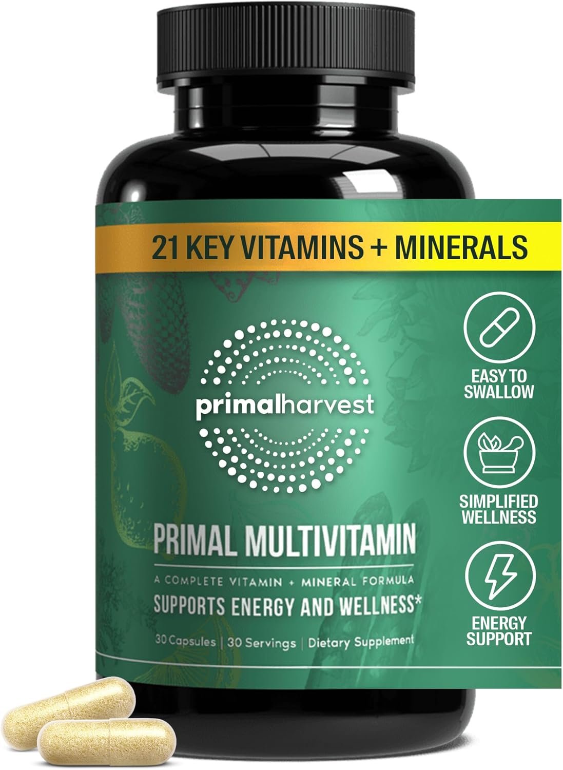 Primal Harvest Multivitamin – Daily Supplement, Gluten & Soy Free