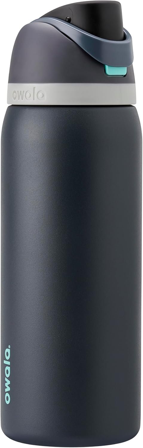 Owala FreeSip Insulated Stainless Steel Water Bottle with Straw for Sports and Travel, BPA-Free, 32oz, Foggy Tide
