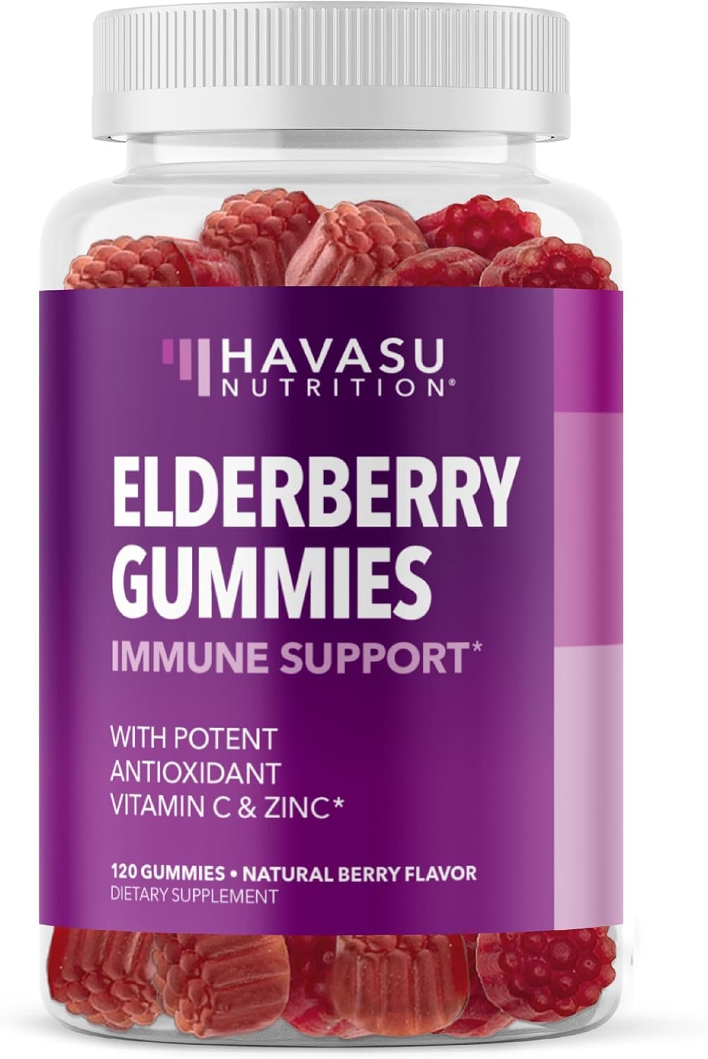 Sambucus Elderberry Gummies with Vitamin C & Zinc, Berry, 60 Servings | Vegan, Non-GMO, Gluten Free Elderberry Gummies, 100mg Extract Per Serving for Immune Support and Wellness Defense, 120 Count