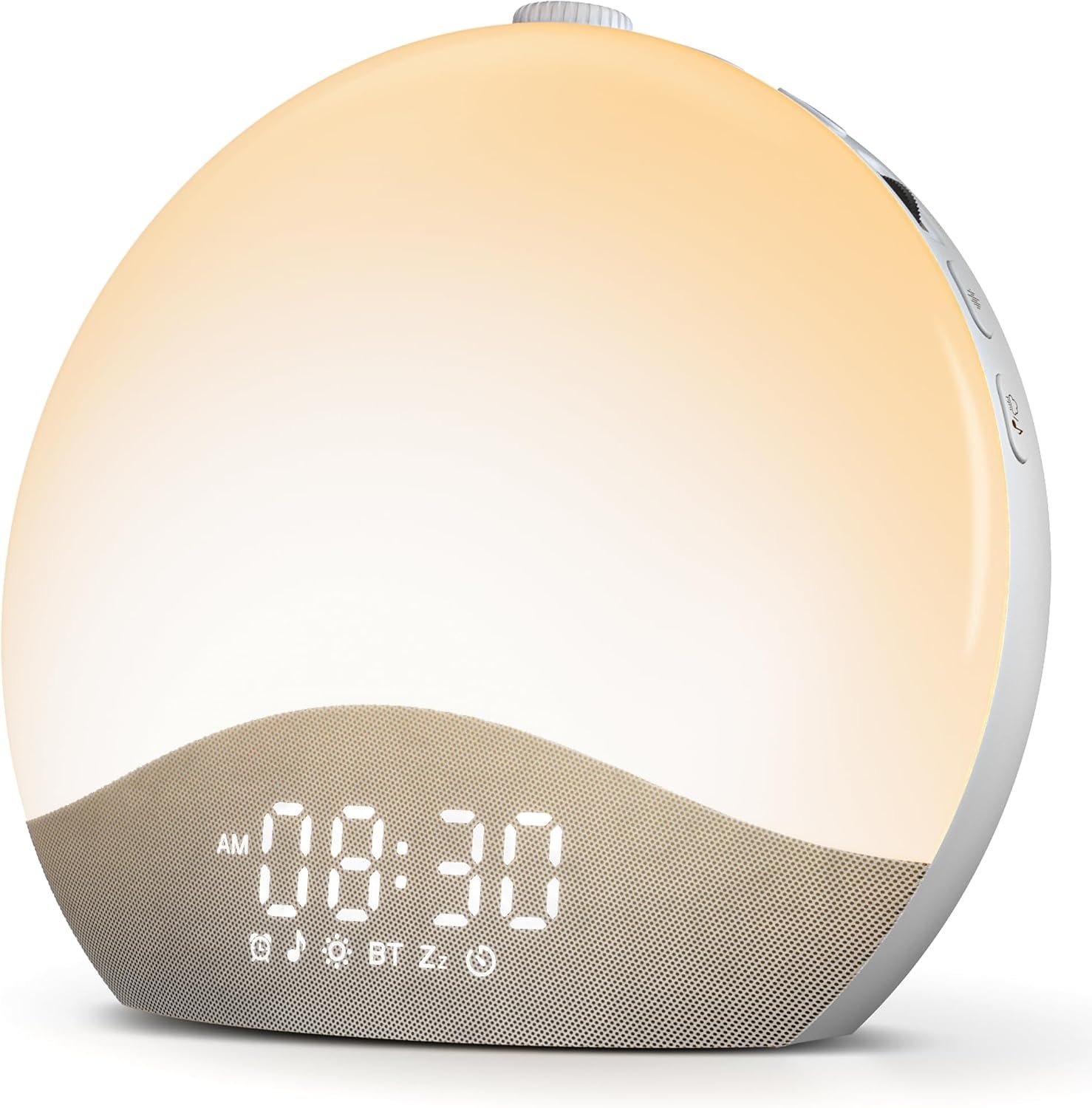 ecozy Sunrise Alarm Clock, White Noise Sound Machine, 26 Soothing Sounds | Alarm Clock for Home & Bedrooms, 17 Night Lights, Bluetooth Speaker, Sunrise Wake-Up Light for Heavy Sleepers, Adults, Kids