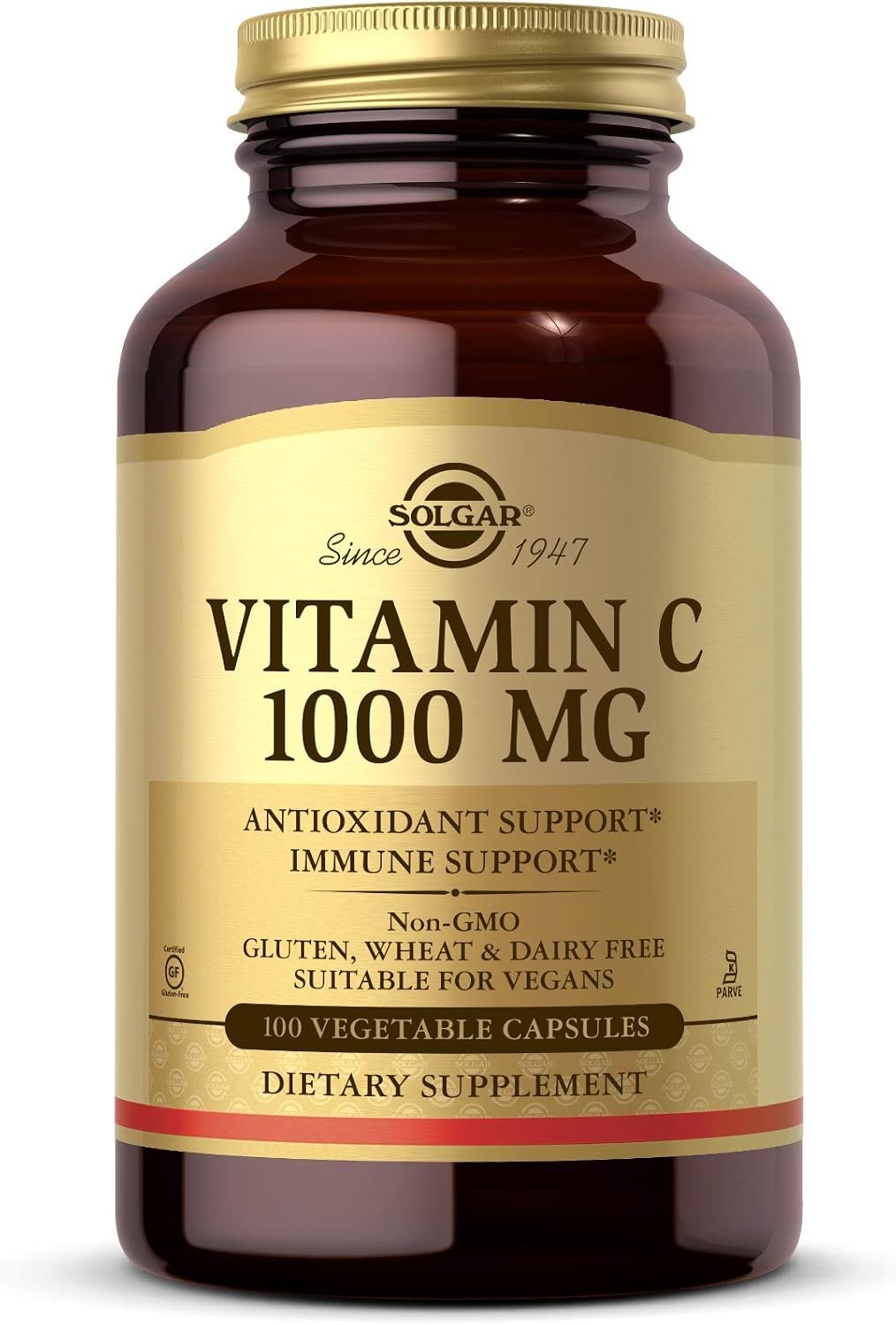 Solgar Vitamin C 1000 mg, 100 Vegetable Capsules – Antioxidant & Immune Support – Overall Health – Healthy Skin & Joints – Bioflavonoids Supplement – Non-GMO, Vegan, Gluten Free, Kosher – 100 Servings