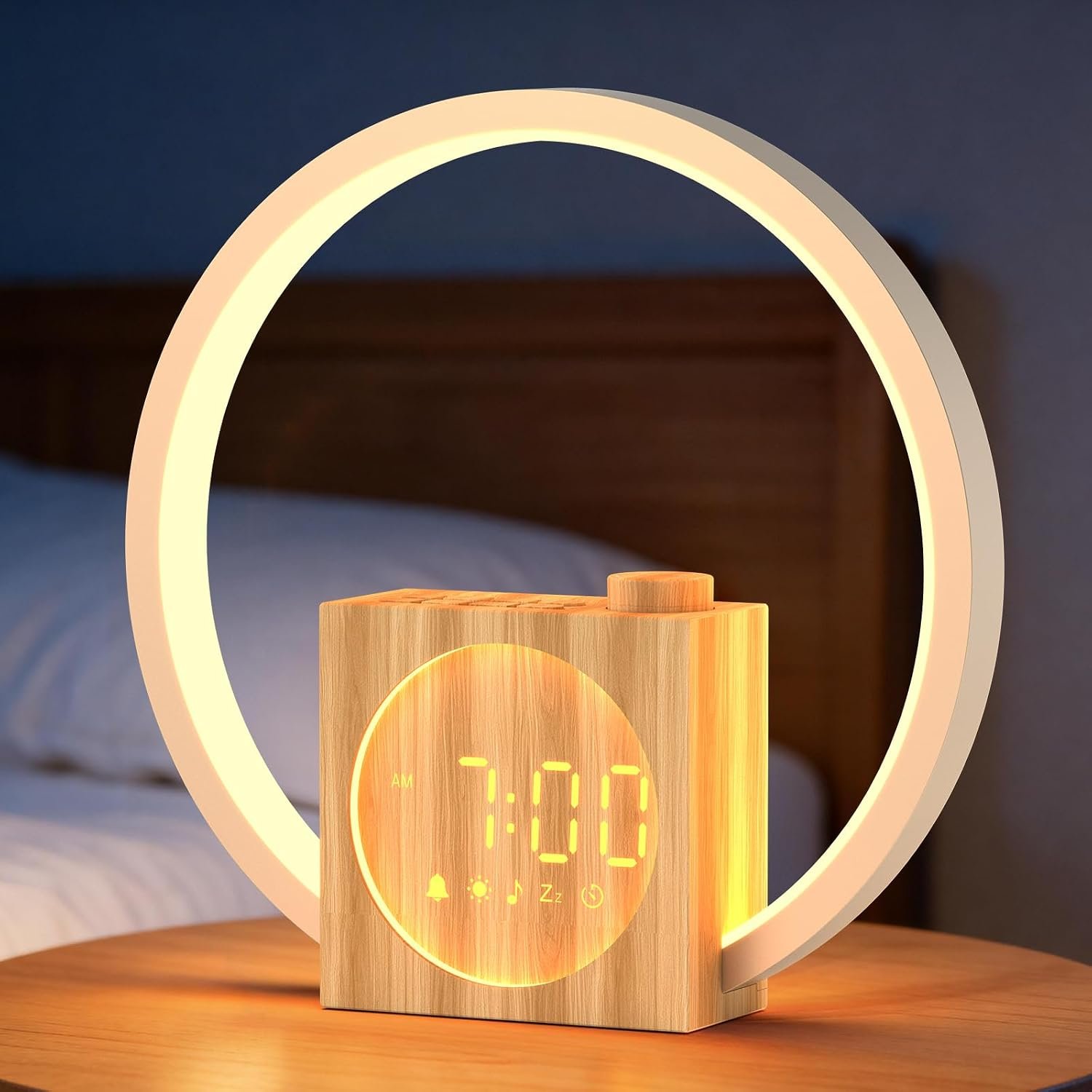 Sunrise Alarm Clock for Heavy Sleepers: White Noise Machine 12 Light Colors, 30 Sleep Sounds, 10 Soft Wake-Up Sounds – Wake up Light with Touch Control for Bedrooms, Yoga, Meditation & Relaxation