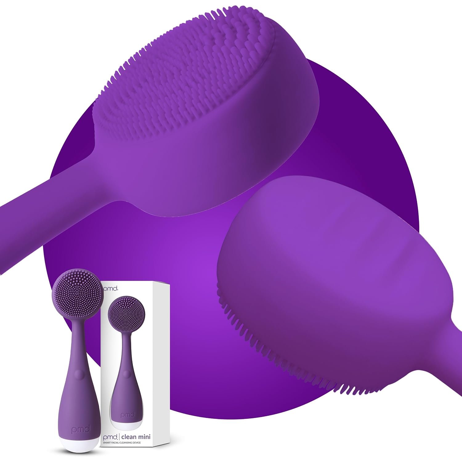 PMD Clean Mini – Smart Facial Cleansing Device with Silicone Brush & Anti-Aging Massager – Waterproof – SonicGlow Vibration Technology – Clear Pores and Blackheads – Lift, Firm, and Tone Skin