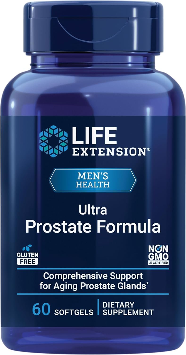 Life Extension, Ultra Prostate Formula, Saw Palmetto for Men, pygeum, stinging Nettle Root, lycopene, Prostate Health, Urination Flow, Psa, 60 Count