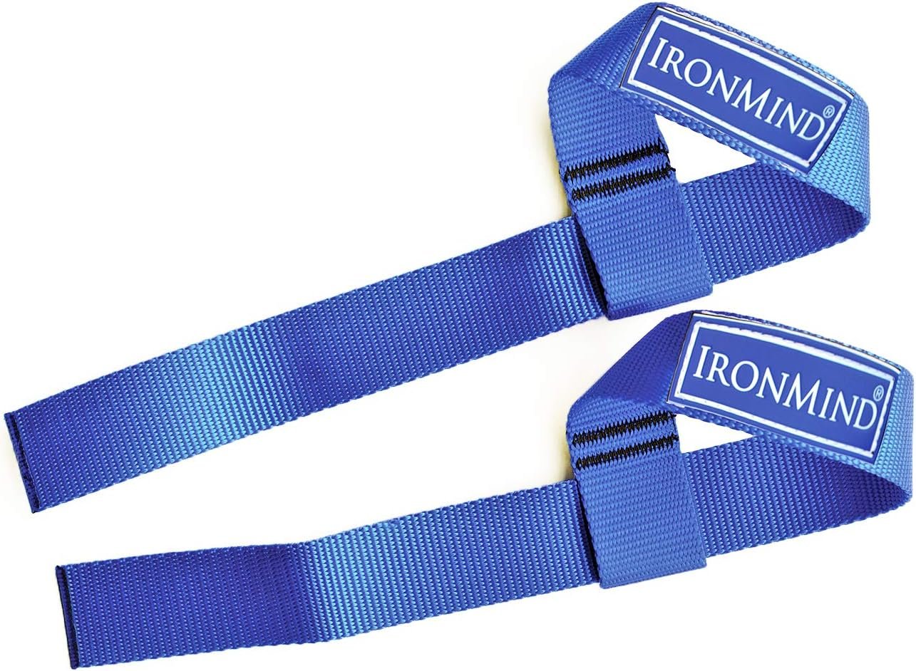 IronMind Strong-Enough Lifting Straps, Blue, Pair | The professional strongman staple: nylon lifting straps for deadlifts, rows, clean pulls
