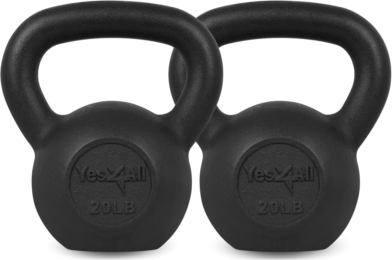 Yes4All Cast Iron Kettlebell, Strength Training Kettlebells 5-80 Lb (5,10,15,20,25,30,35,40,45,50,60,70,80 Lb) for Full Body Workout, Push up, Strength Training – Single & Kettlebell Set of 2 for Men