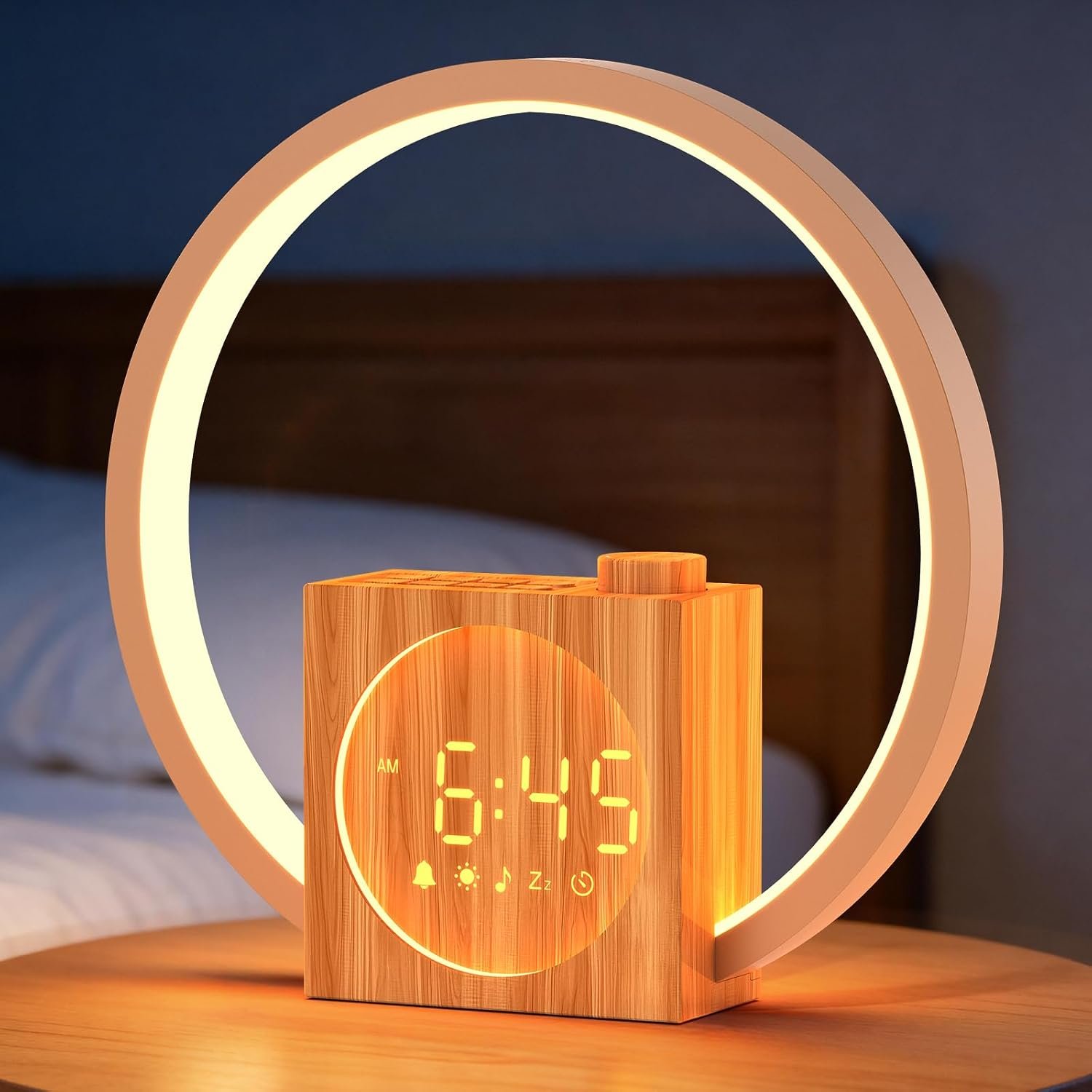 Sunrise Alarm Clock with Sound Machine: White Noise Machine for Heavy Sleepers, 12 Light Colors 30 Sleep Sounds 20 Brightness 32 Volume – Wake up Light with Touch Control for Bedrooms and Better Sleep