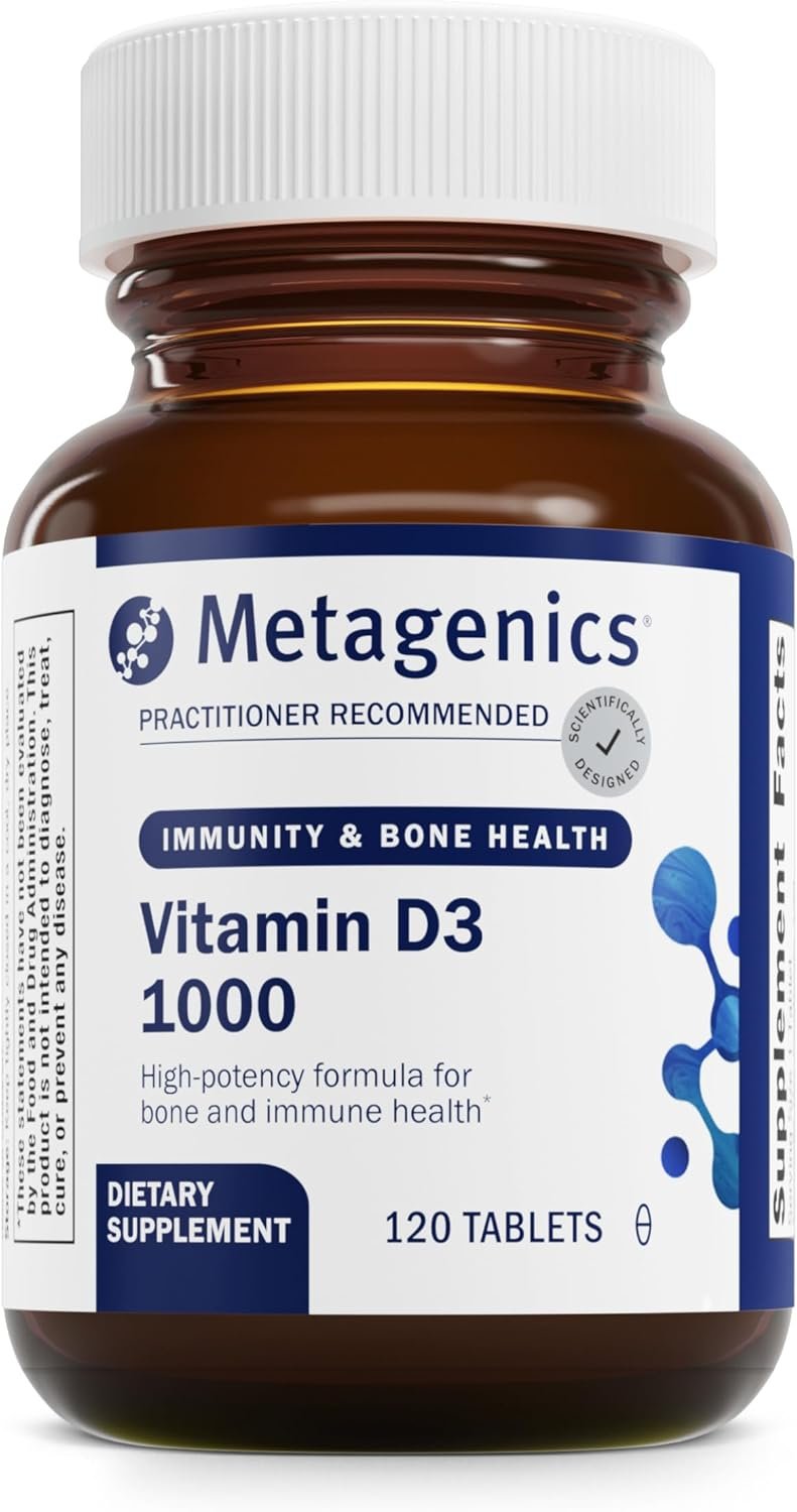 Metagenics Vitamin D3 1000 IU – Vitamin D Supplement for Healthy Bone Formation, Cardiovascular Health, and Immune Support – 120 Count