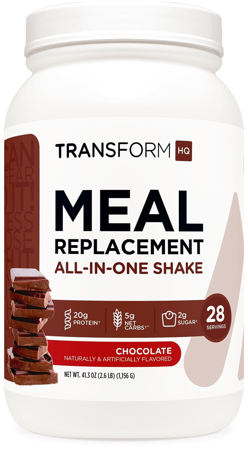 TransformHQ Meal Replacement Shake Powder (Chocolate) 28 Servings | Gluten-Free, GMO-Free