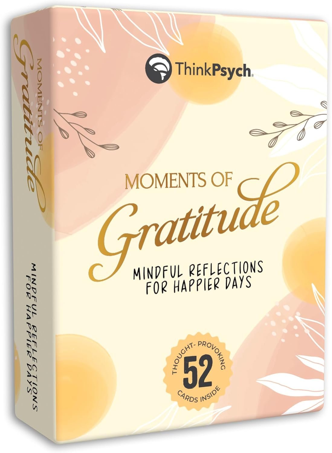 ThinkPsych Moments of Gratitude Cards | 52 Daily Questions for Mindfulness & Self-Reflection | Positive Psychology Self-Care Deck | Teens & Adults Gift | Gratitude Journal Ideas