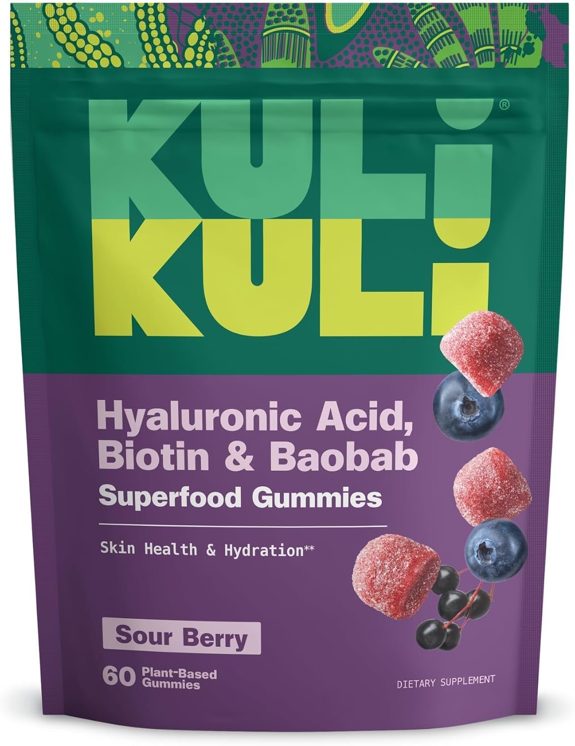 Kuli Kuli Super Gummies – Skin Supplements with Baobab, Elderberry, and Biotin – Helps Support Skin Health – 60 Non-GMO, Gluten-Free Gummies | Biotin gummies help support skin health and hydration, non-GMO and gluten-free formula for daily wellness