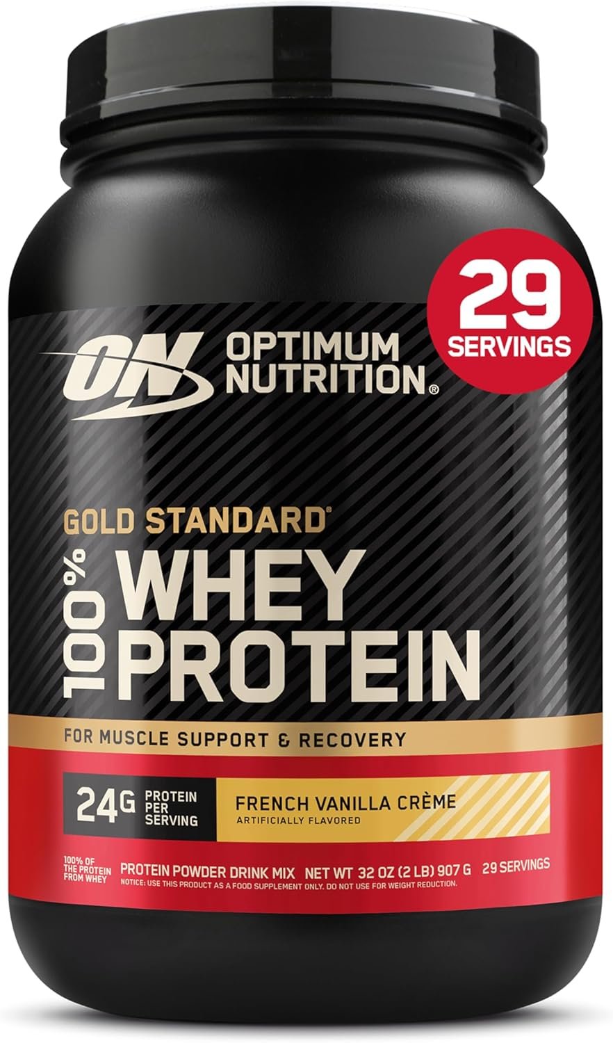 Optimum Nutrition Gold Standard 100% Whey Protein Powder, French Vanilla Creme, 2 Pound (Packaging May Vary)