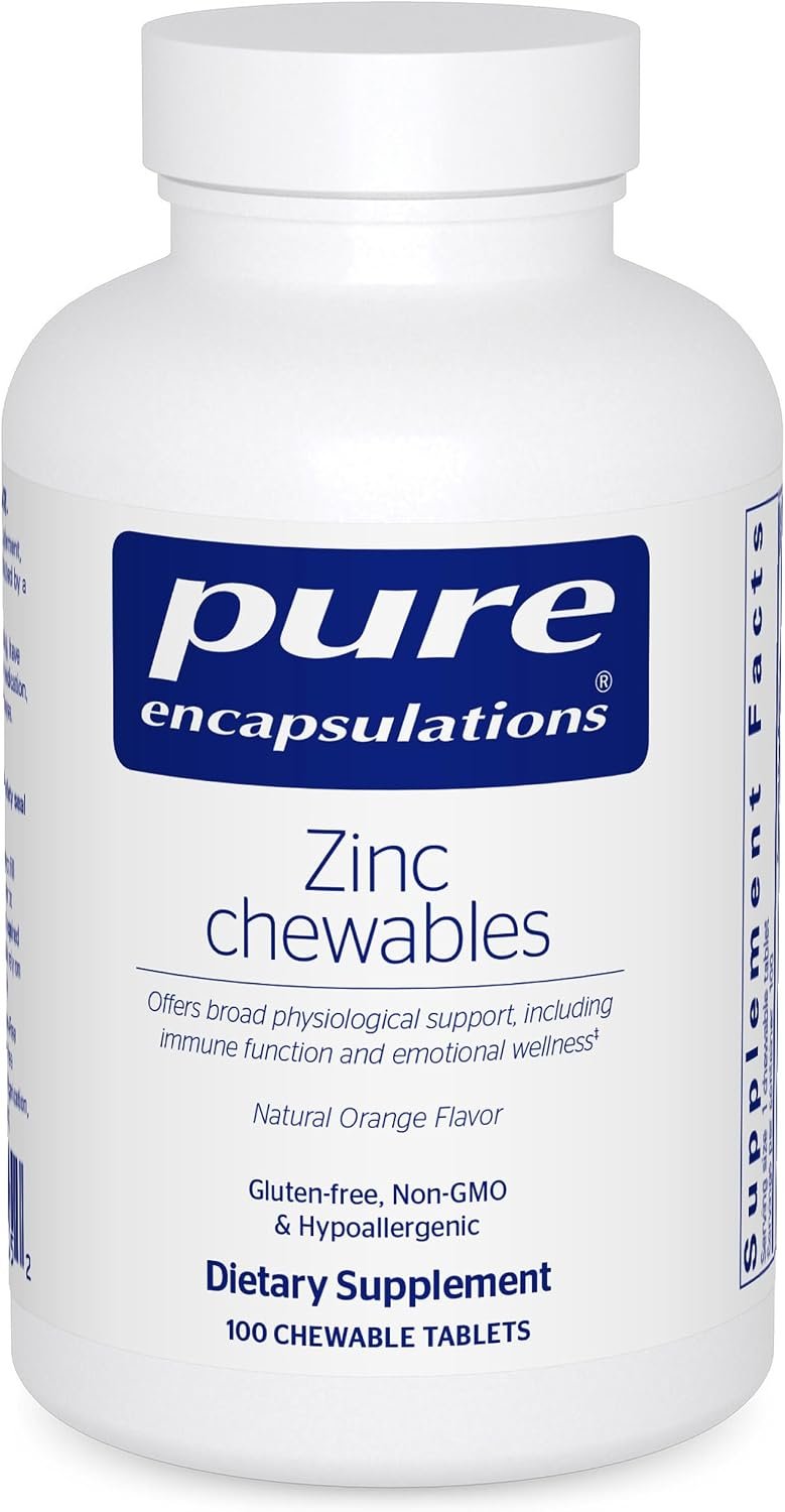 Pure Encapsulations Zinc Chewables | Supplement for Immune System Support, Growth and Development, and Wound Healing* | 100 Chewable Tablets | Natural Orange Flavor
