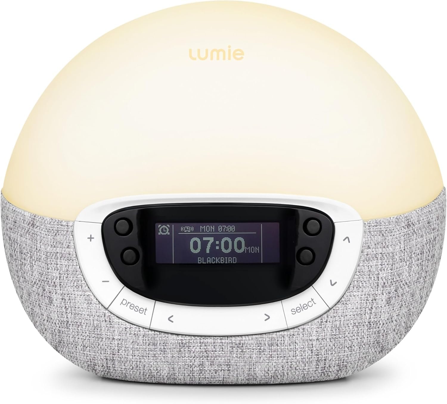 Lumie Bodyclock Shine 300 – Sunrise & Sunset Alarm Clock – Bedside Lamp with Custom Light Duration – Wake-Up, Night & Reading Light – Warm LEDs
